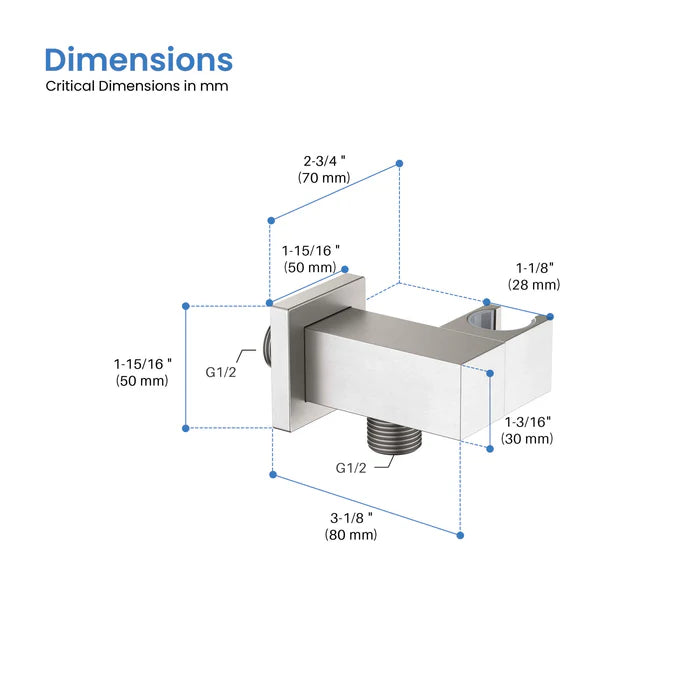 Casa Fixtures - Handshower Holder - Quadro Wall Mounted Angle Adjustable Handheld Shower Holder (HSH101)