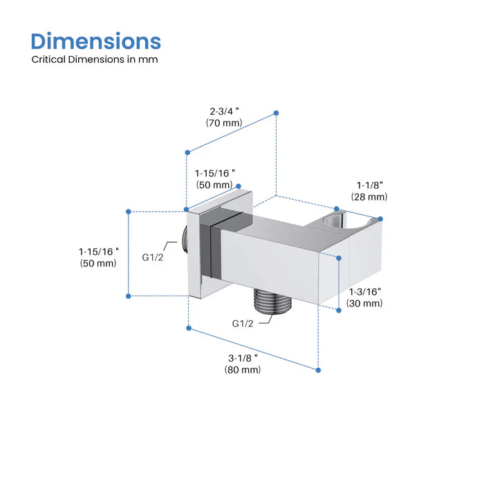 Casa Fixtures - Handshower Holder - Quadro Wall Mounted Angle Adjustable Handheld Shower Holder (HSH101)