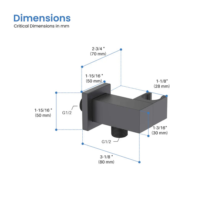 Casa Fixtures - Handshower Holder - Quadro Wall Mounted Angle Adjustable Handheld Shower Holder (HSH101)