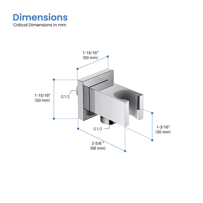 Casa Fixtures - Handshower Holder - Quadro Wall Mounted Handheld shower Holder (HSH103)