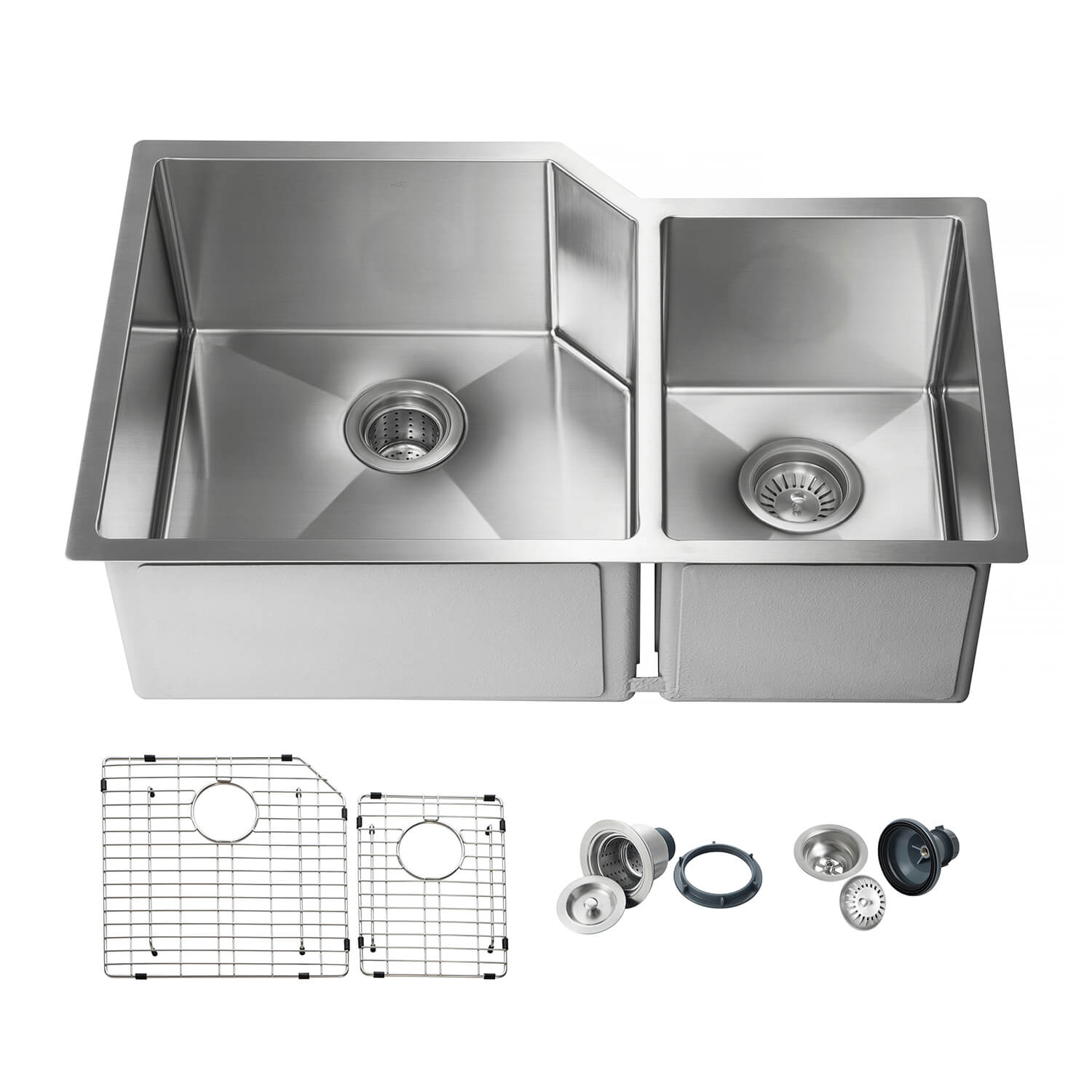 KIBI 32″ Undermount Double Bowl Stainless Steel Kitchen Sink K1-D32
