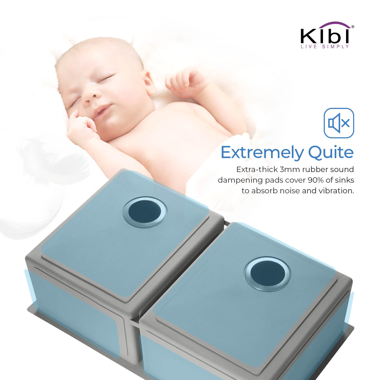 KIBI 32-3/4″ Handcrafted Undermount Double Bowl Stainless Steel Kitchen Sink K1-D33-BS