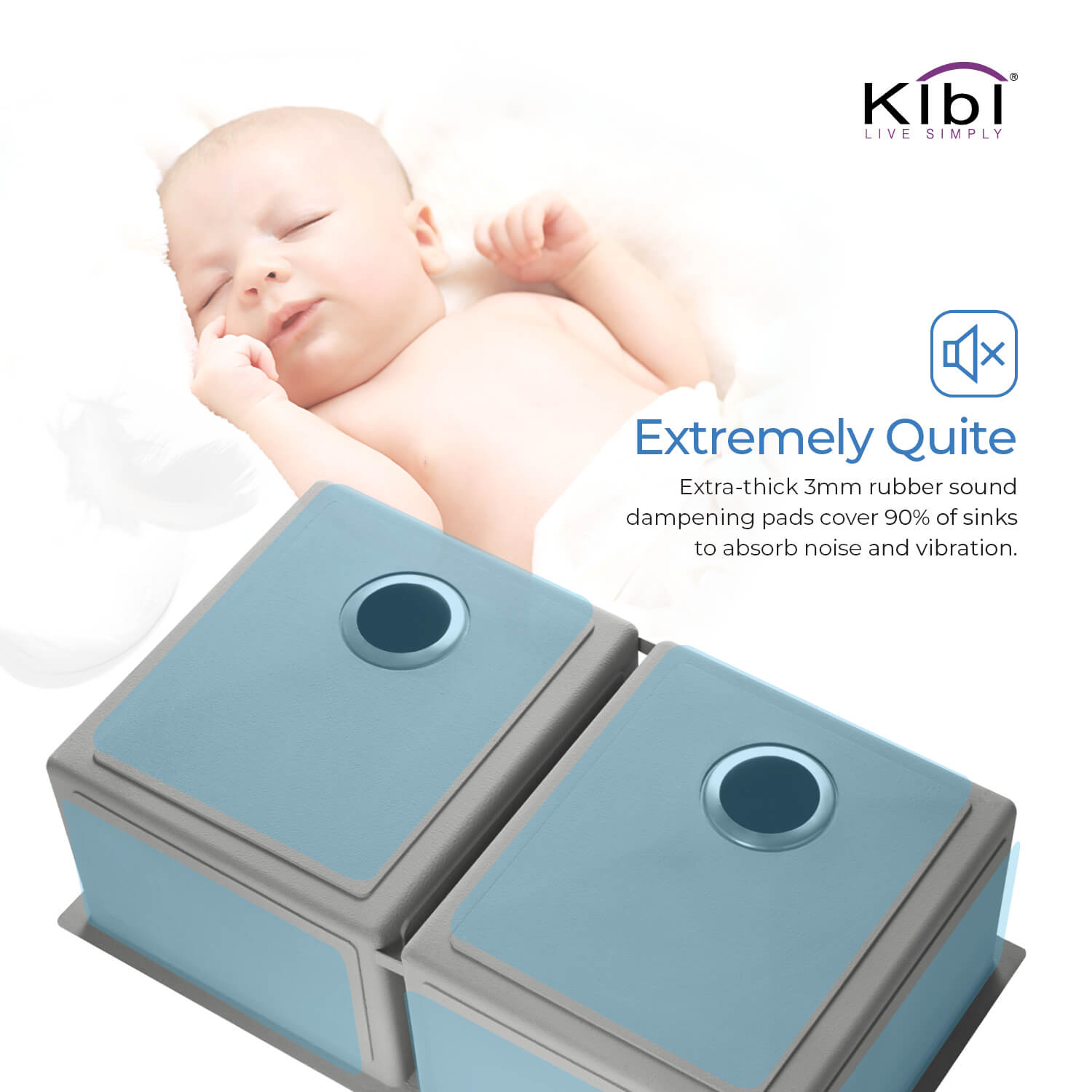 KIBI 32-3/4″ Handcrafted Undermount Double Bowl Stainless Steel Kitchen Sink K1-D33-EQ