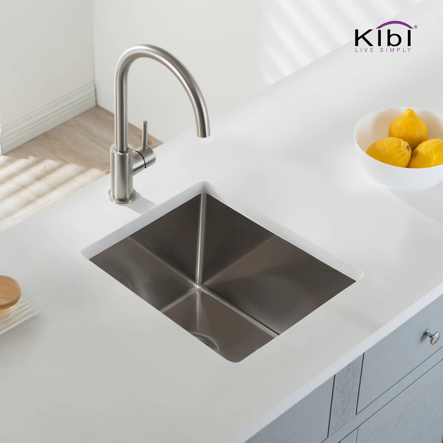 KIBI 14″ Undermount Single Bowl Stainless Steel Kitchen Sink K1-S14