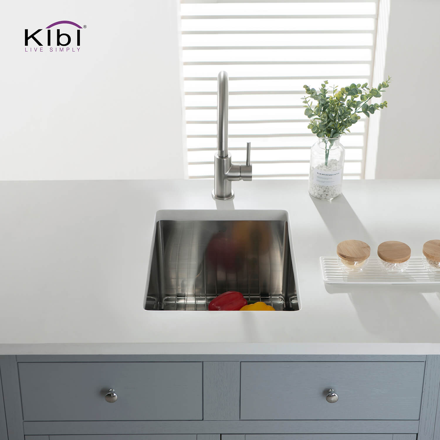 KIBI 14″ Undermount Single Bowl Stainless Steel Kitchen Sink K1-S14