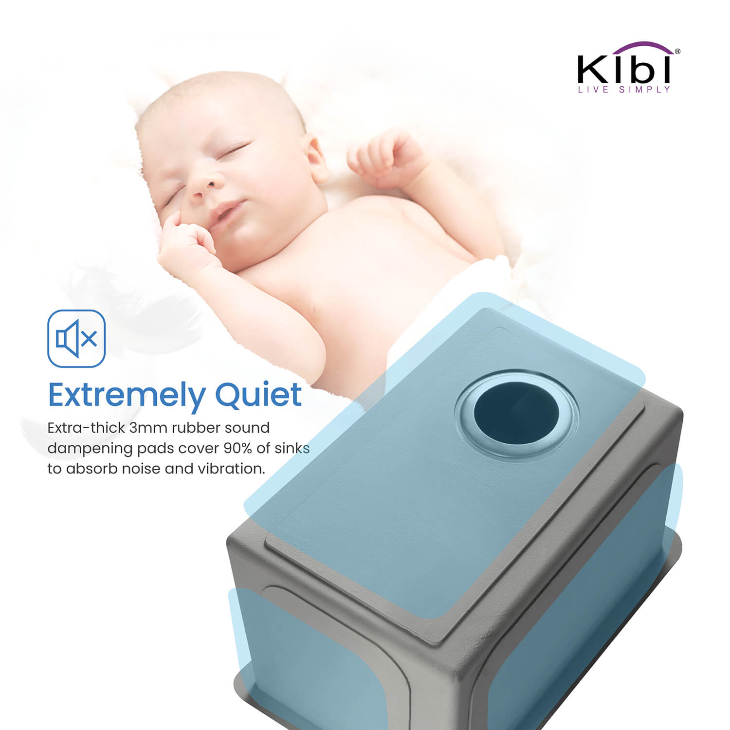 KIBI 14″ Undermount Single Bowl Stainless Steel Kitchen Sink K1-S14