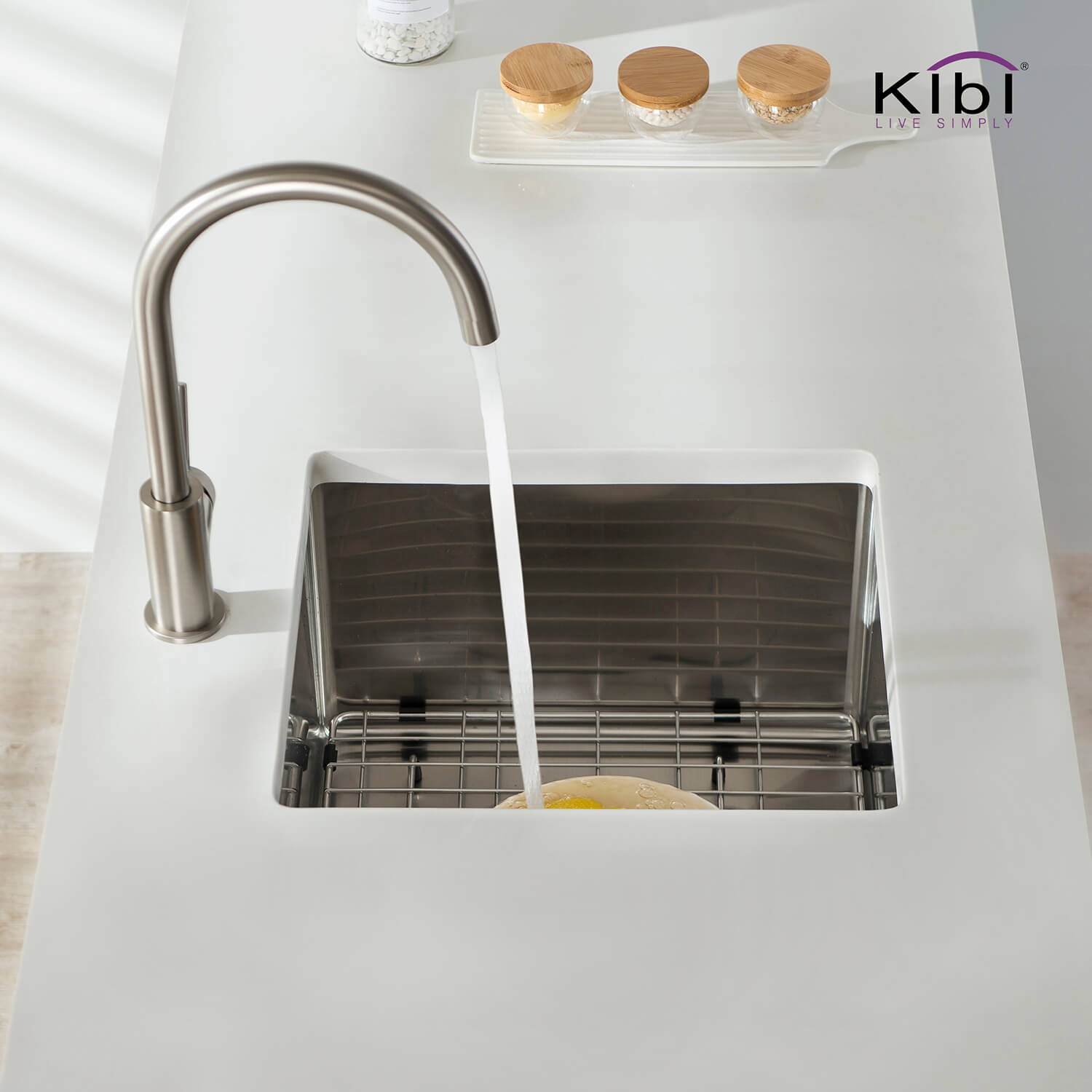 KIBI 16″ Undermount Single Bowl Stainless Steel Kitchen Sink K1-S16