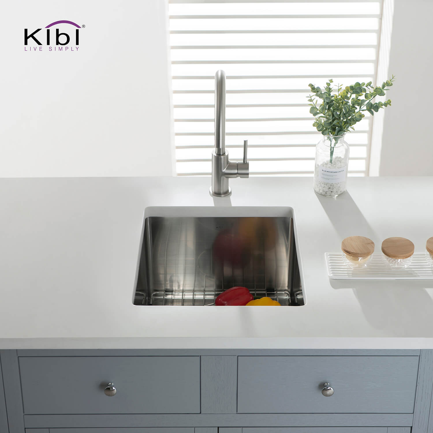 KIBI 16″ Undermount Single Bowl Stainless Steel Kitchen Sink K1-S16