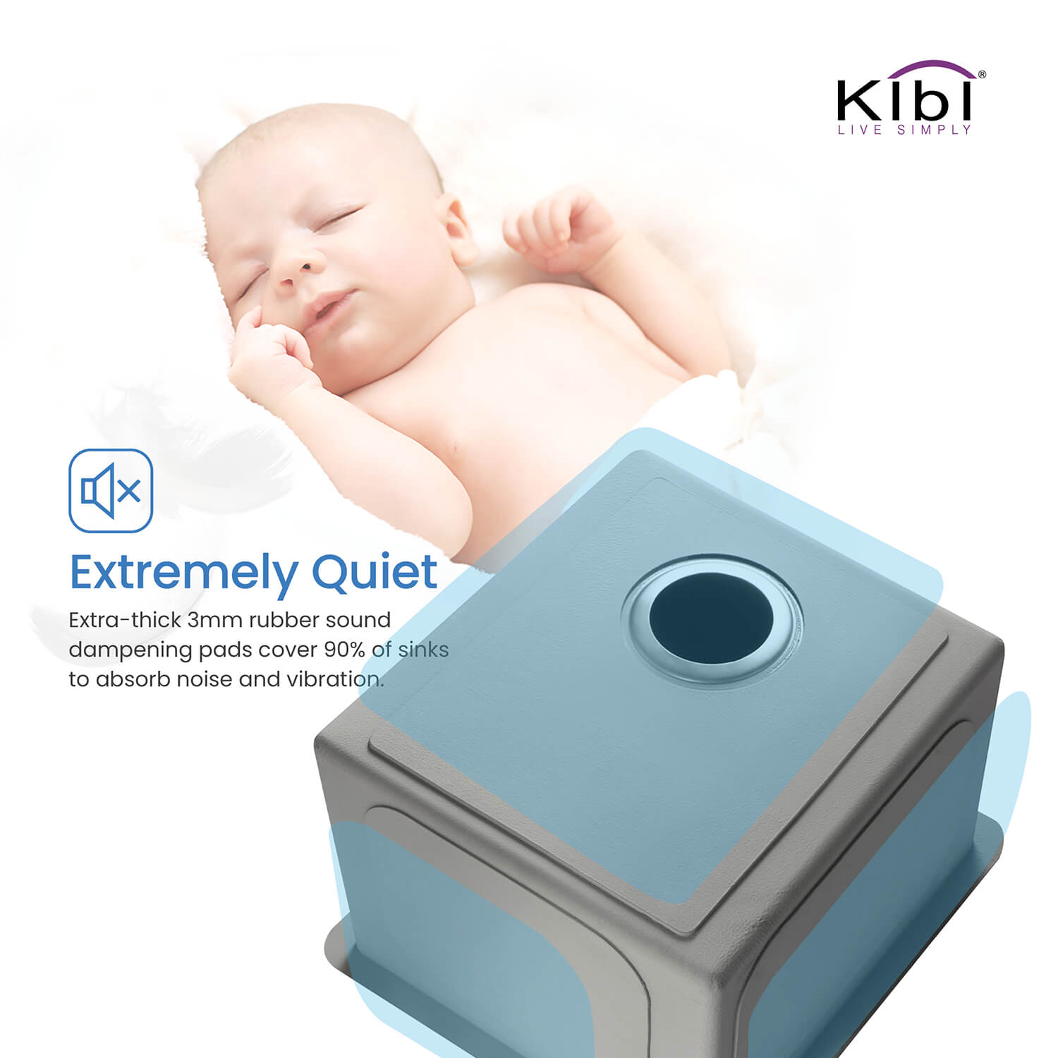 KIBI 16″ Undermount Single Bowl Stainless Steel Kitchen Sink K1-S16