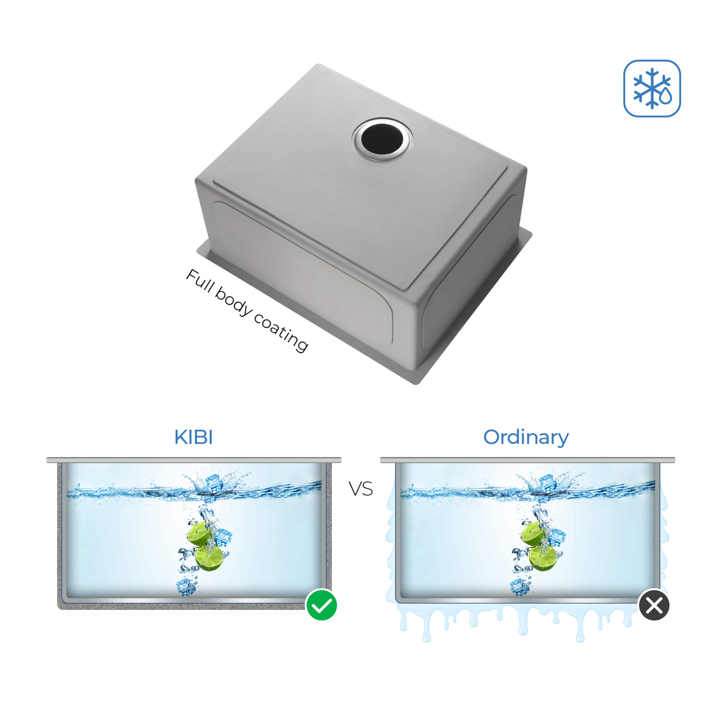 KIBI 26″ Undermount Single Bowl Stainless Steel Kitchen Sink K1-S26