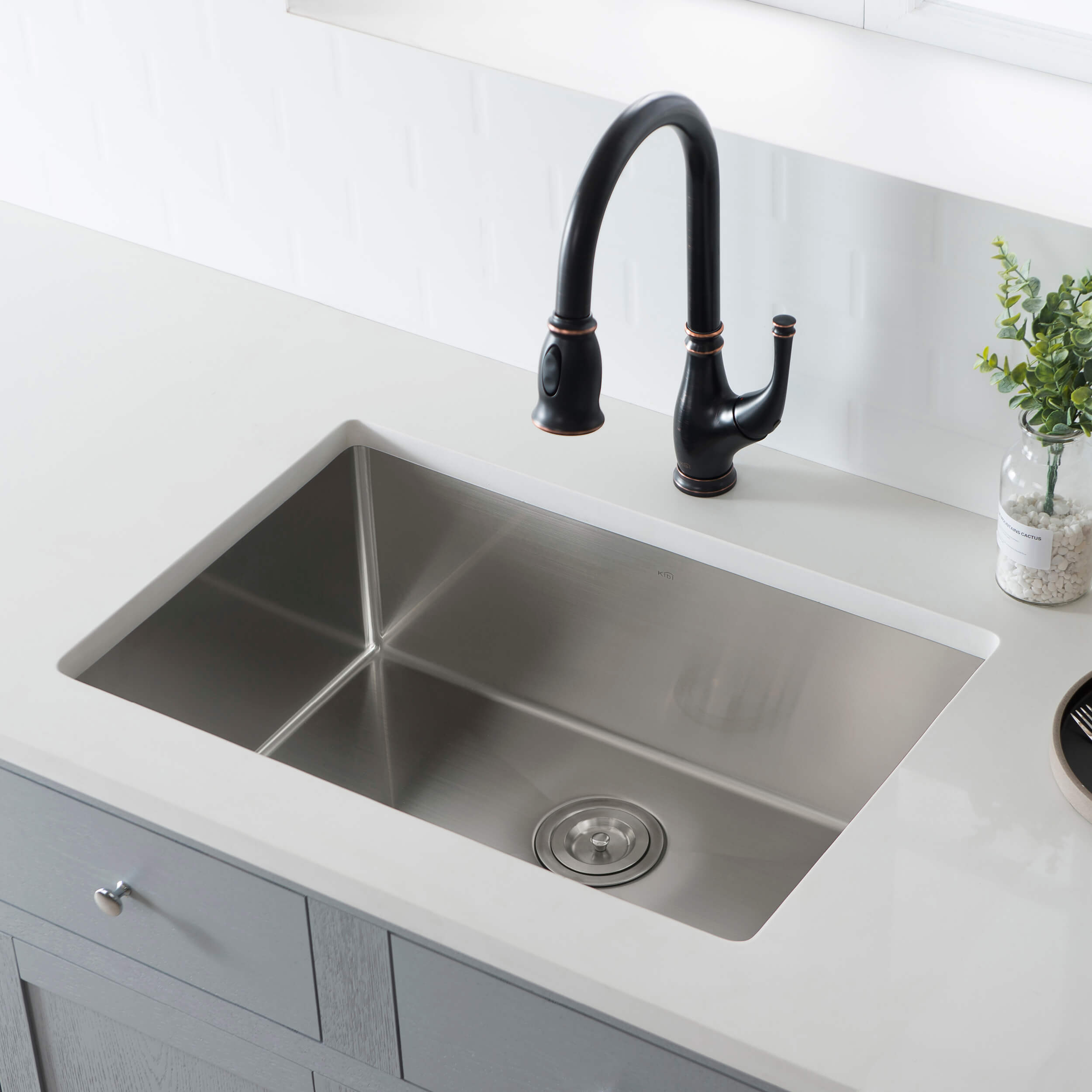 KIBI 26″ Undermount Single Bowl Stainless Steel Kitchen Sink K1-S26