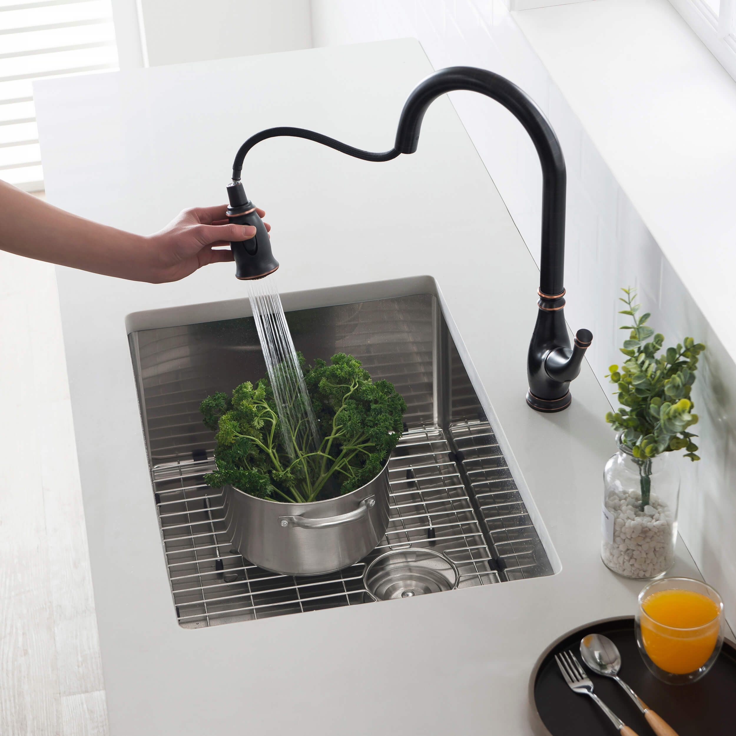 KIBI 26″ Undermount Single Bowl Stainless Steel Kitchen Sink K1-S26