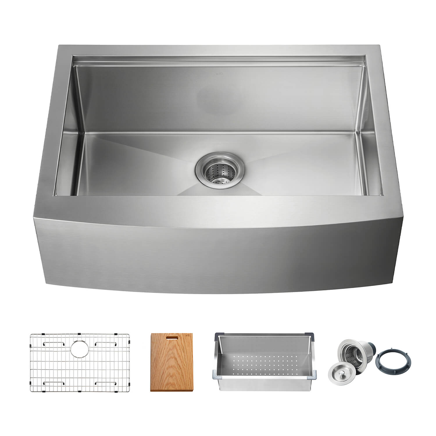 KIBI 30″ Undermount Single Bowl Stainless Steel Kitchen Sink Work Station K1-SF30T