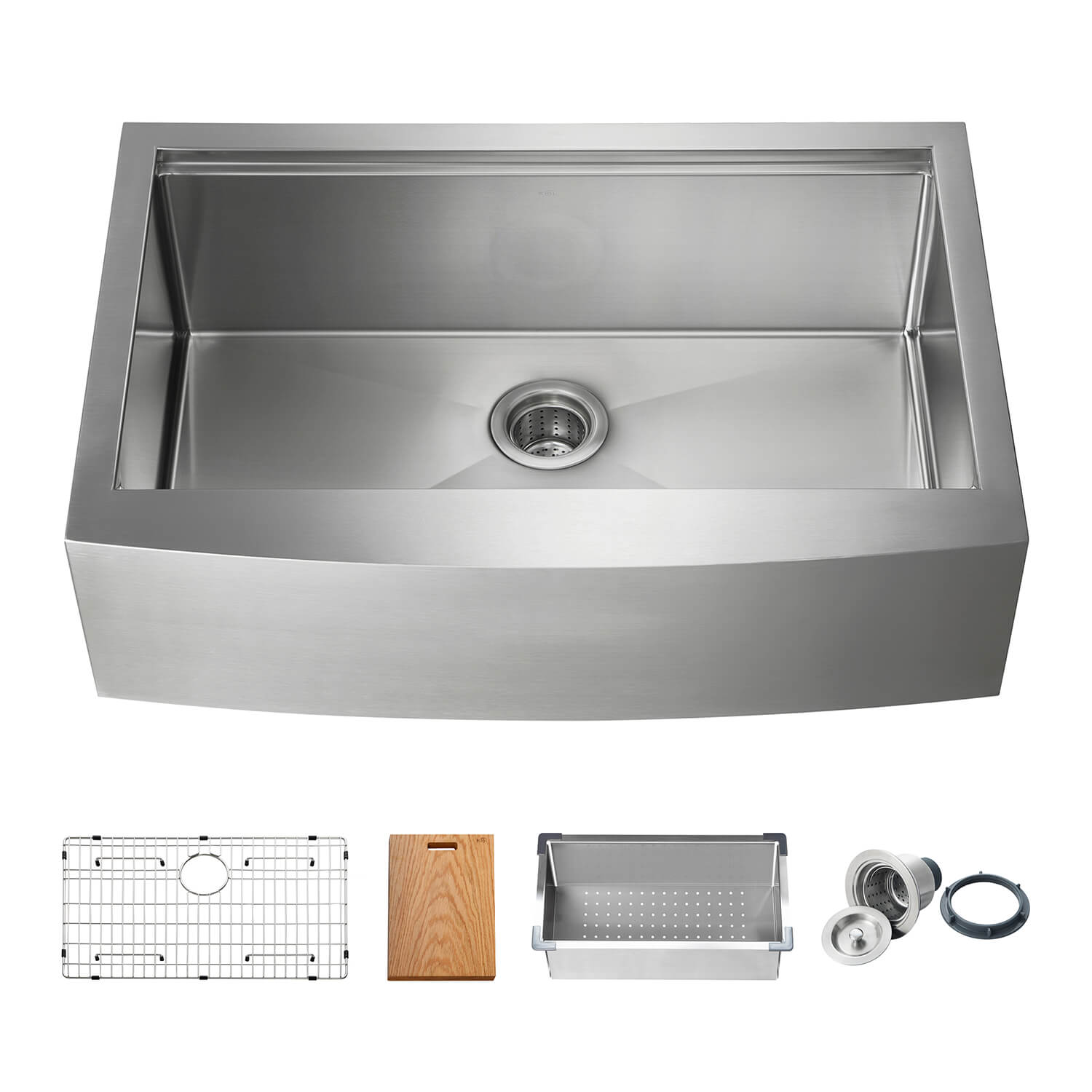 KIBI 33″ Undermount Single Bowl Stainless Steel Kitchen Sink Work Station K1-SF33T