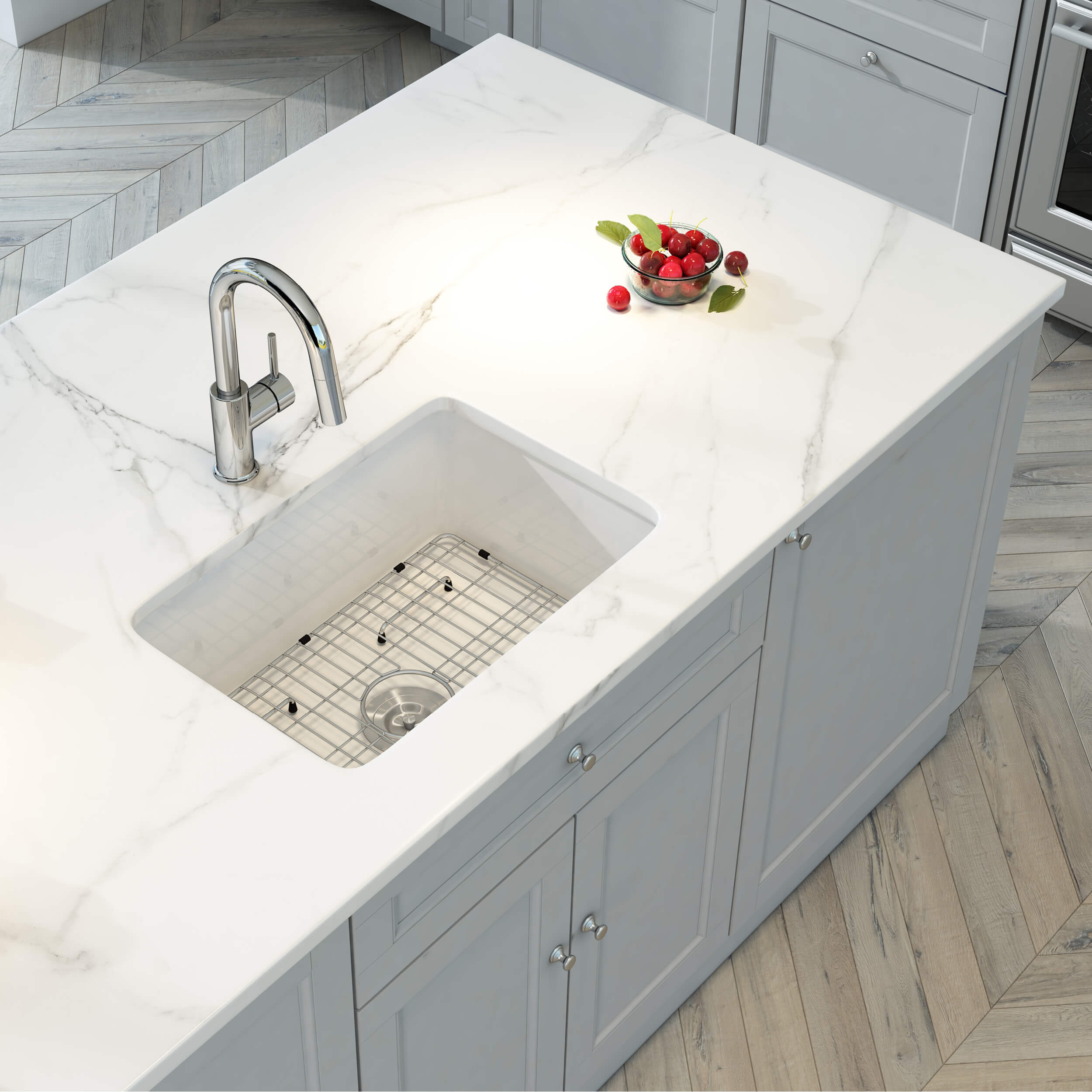 KIBI 27″ Fireclay Undermounted Kitchen Sink Landis Series K2-S27