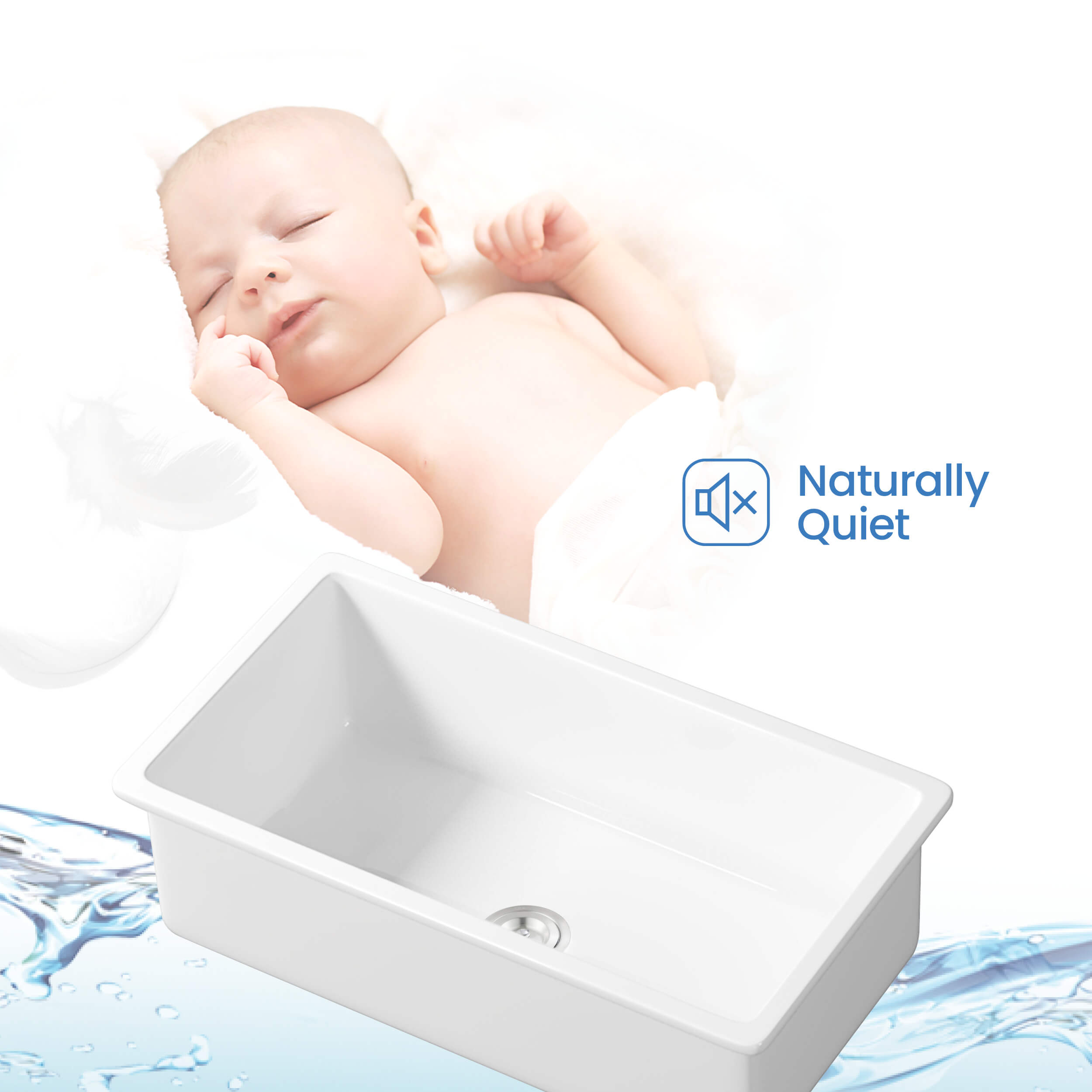 KIBI 32″ Fireclay Undermounted Kitchen Sink Landis Series K2-S32