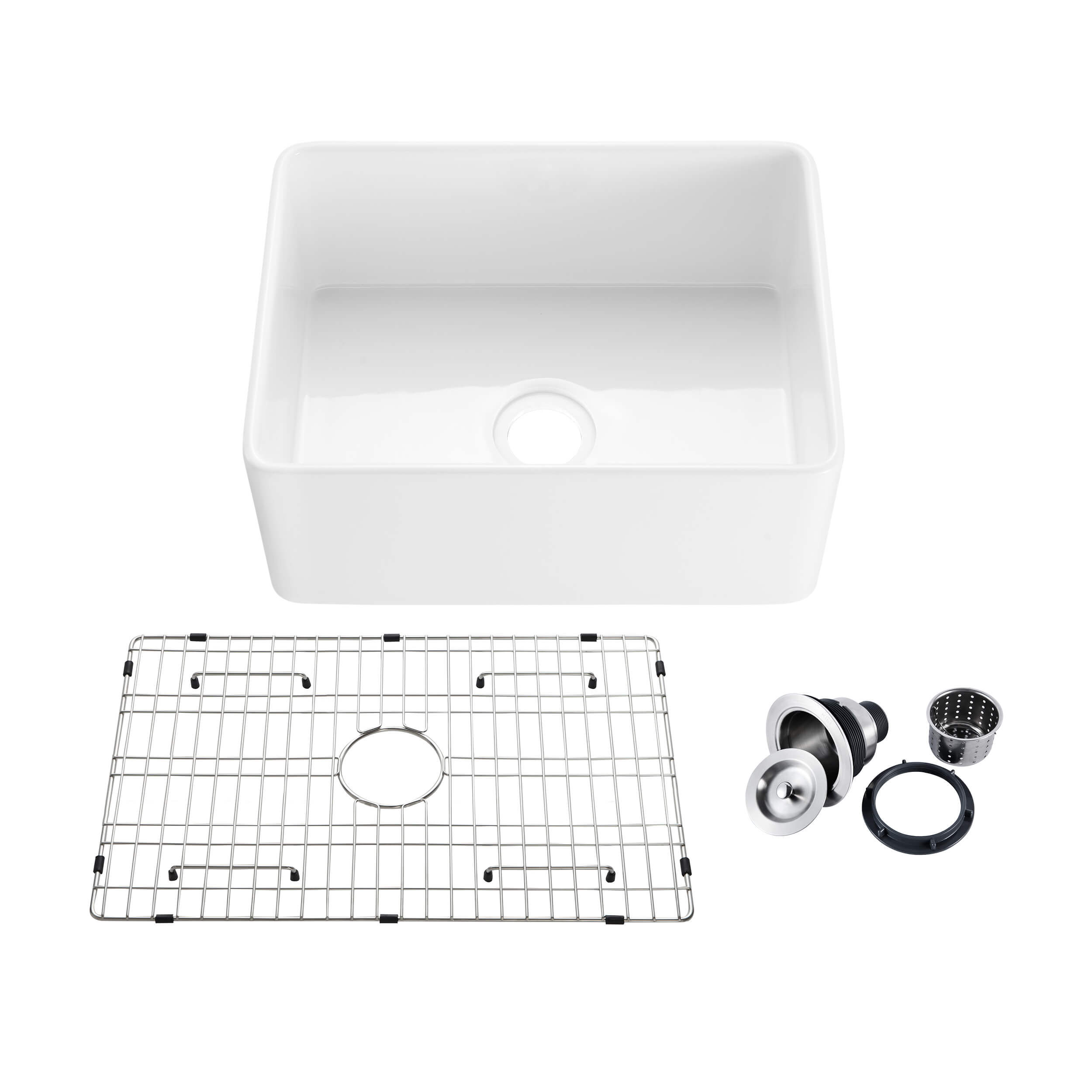 KIBI 24″ Fireclay Farmhouse Kitchen Sink Landis Series K2-SF24