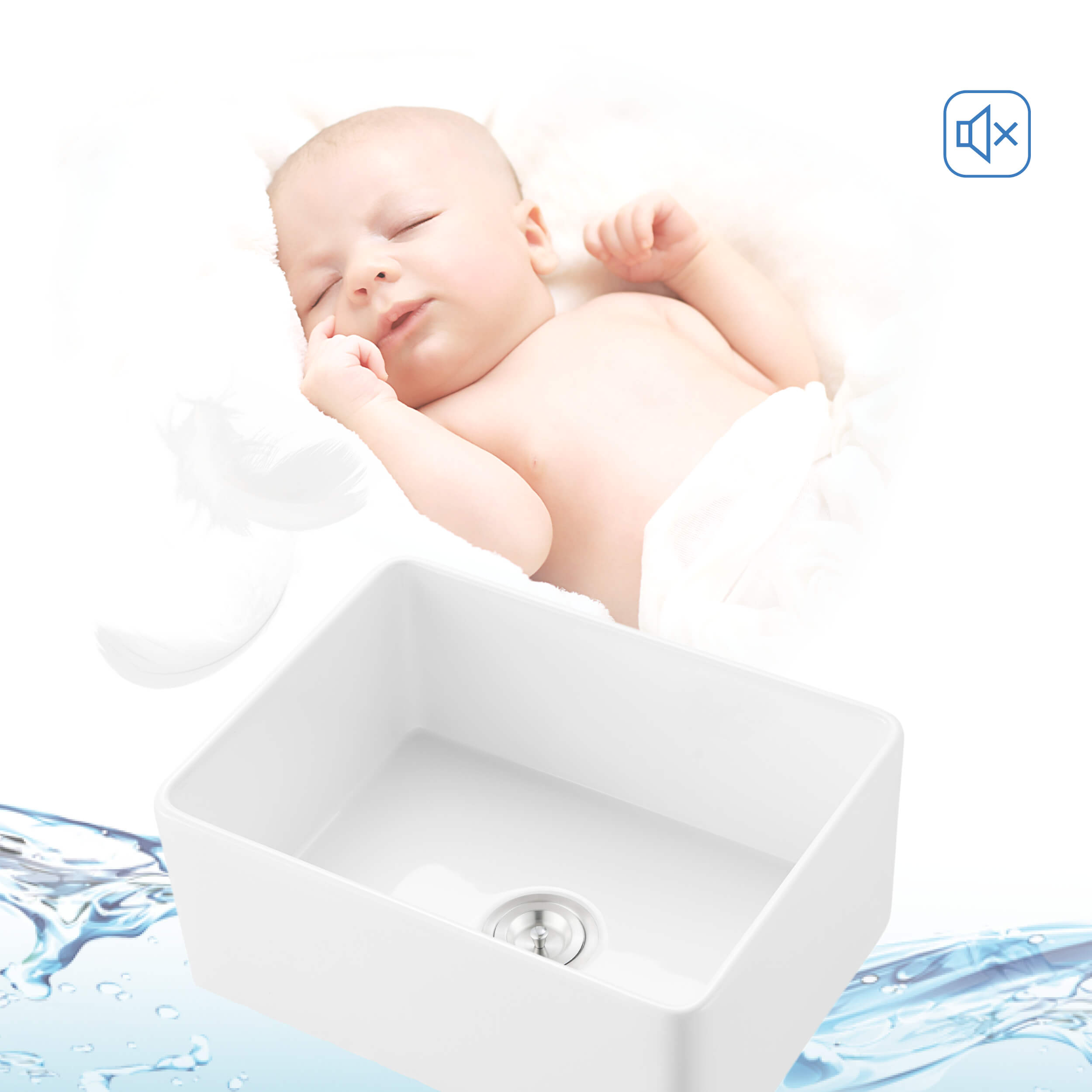 KIBI 24″ Fireclay Farmhouse Kitchen Sink Landis Series K2-SF24