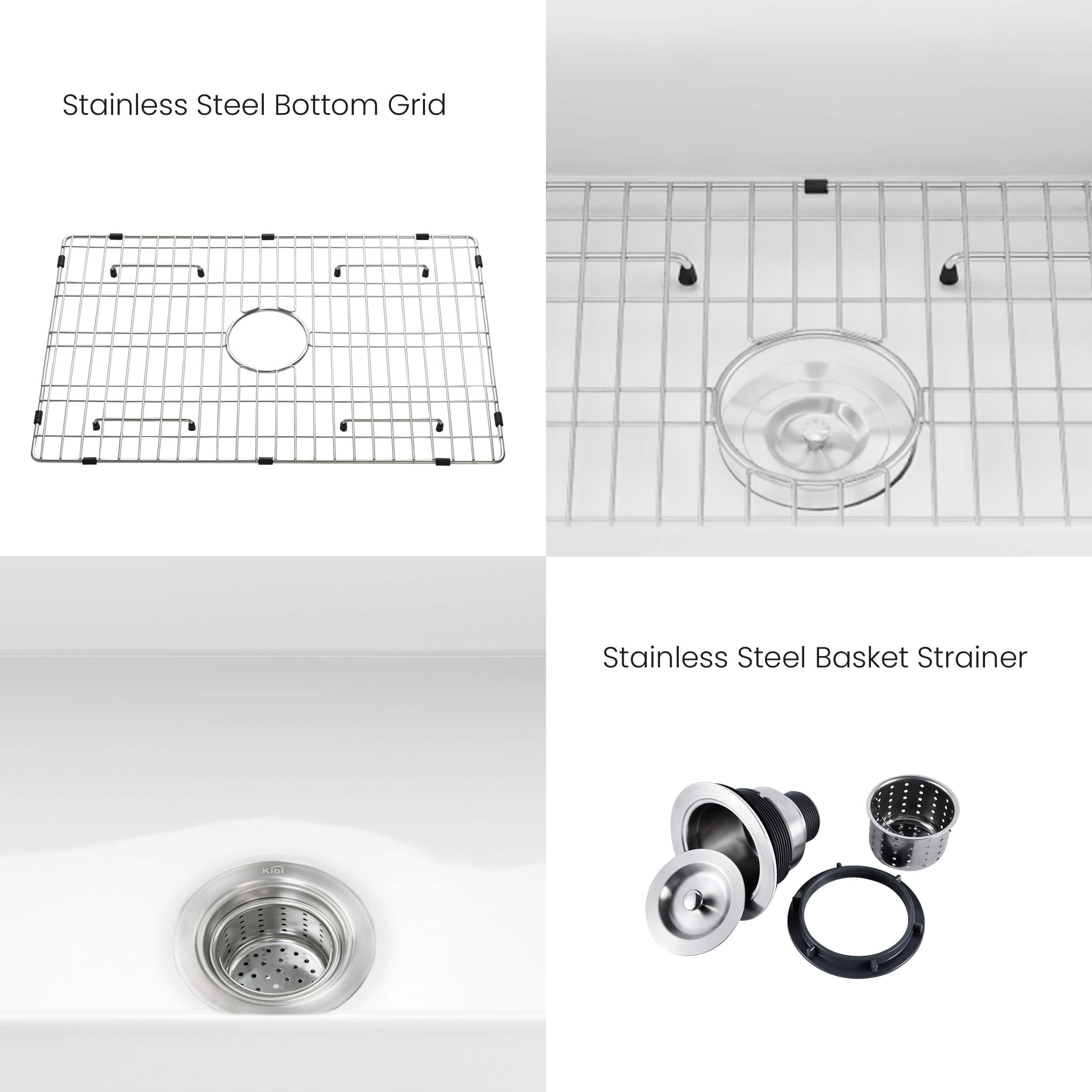 KIBI 24″ Fireclay Farmhouse Kitchen Sink Landis Series K2-SF24