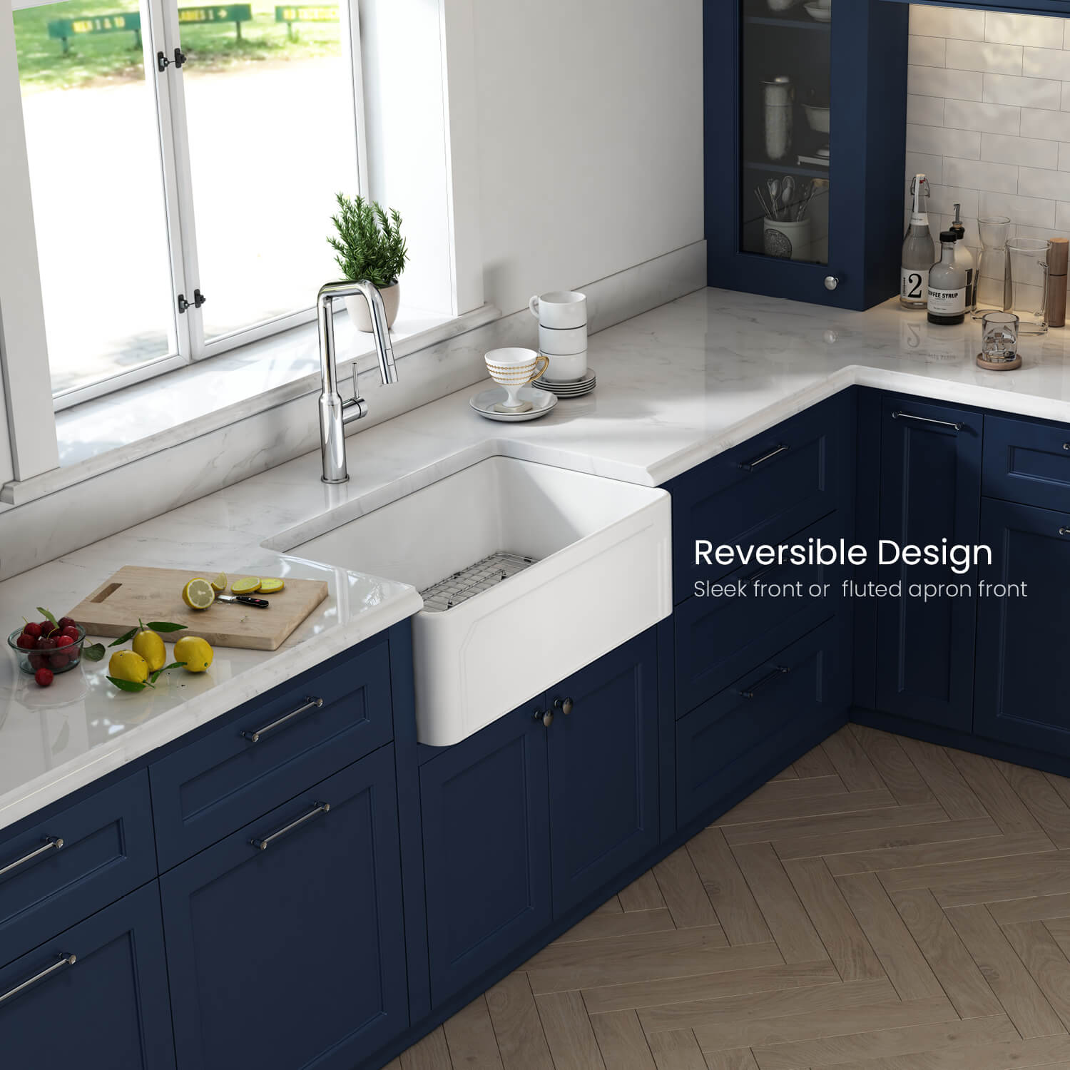 KIBI 30″ Fireclay Farmhouse Kitchen Sink Arch Series K2-SF30AR