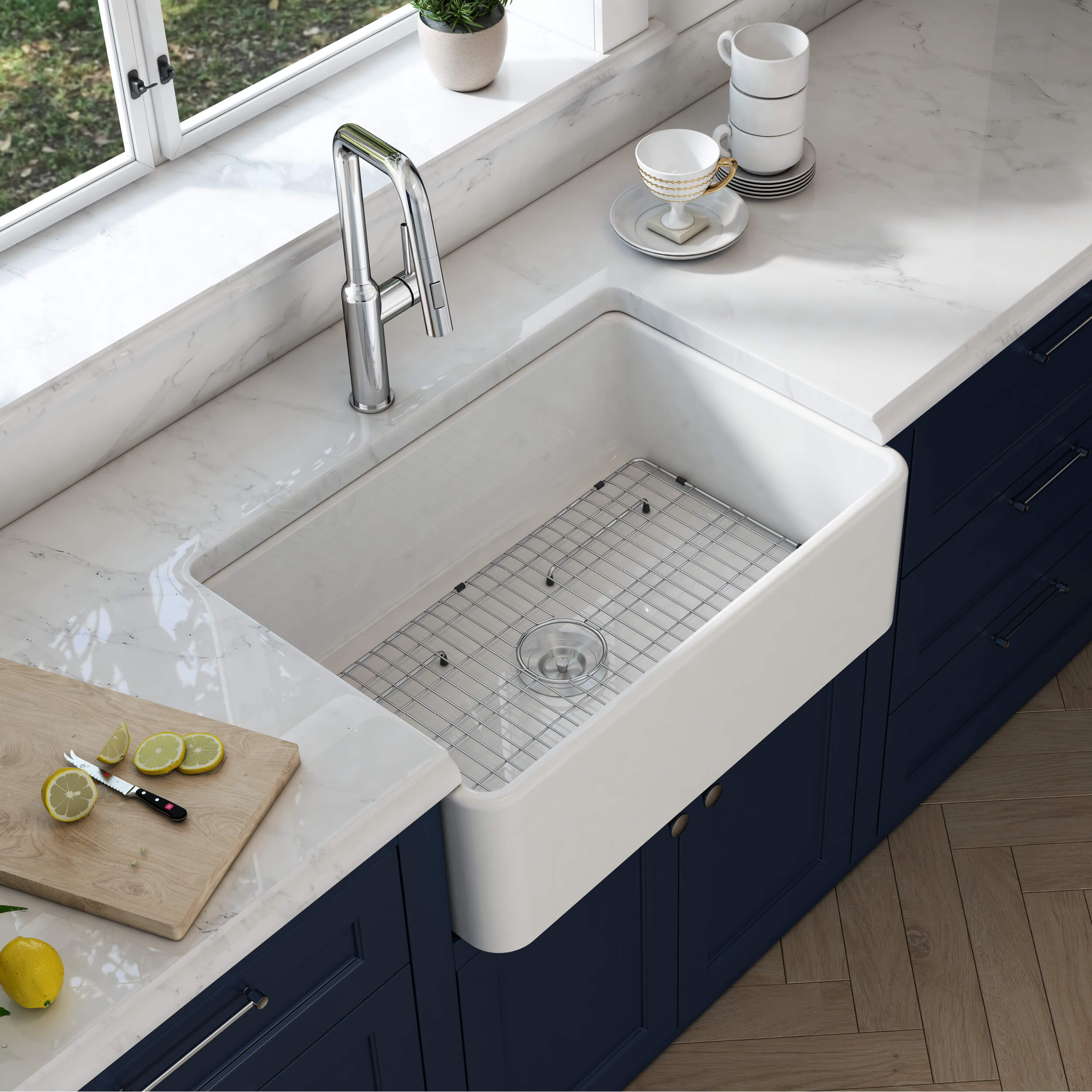 KIBI 30″ Fireclay Farmhouse Kitchen Sink Pure Series K2-SF30