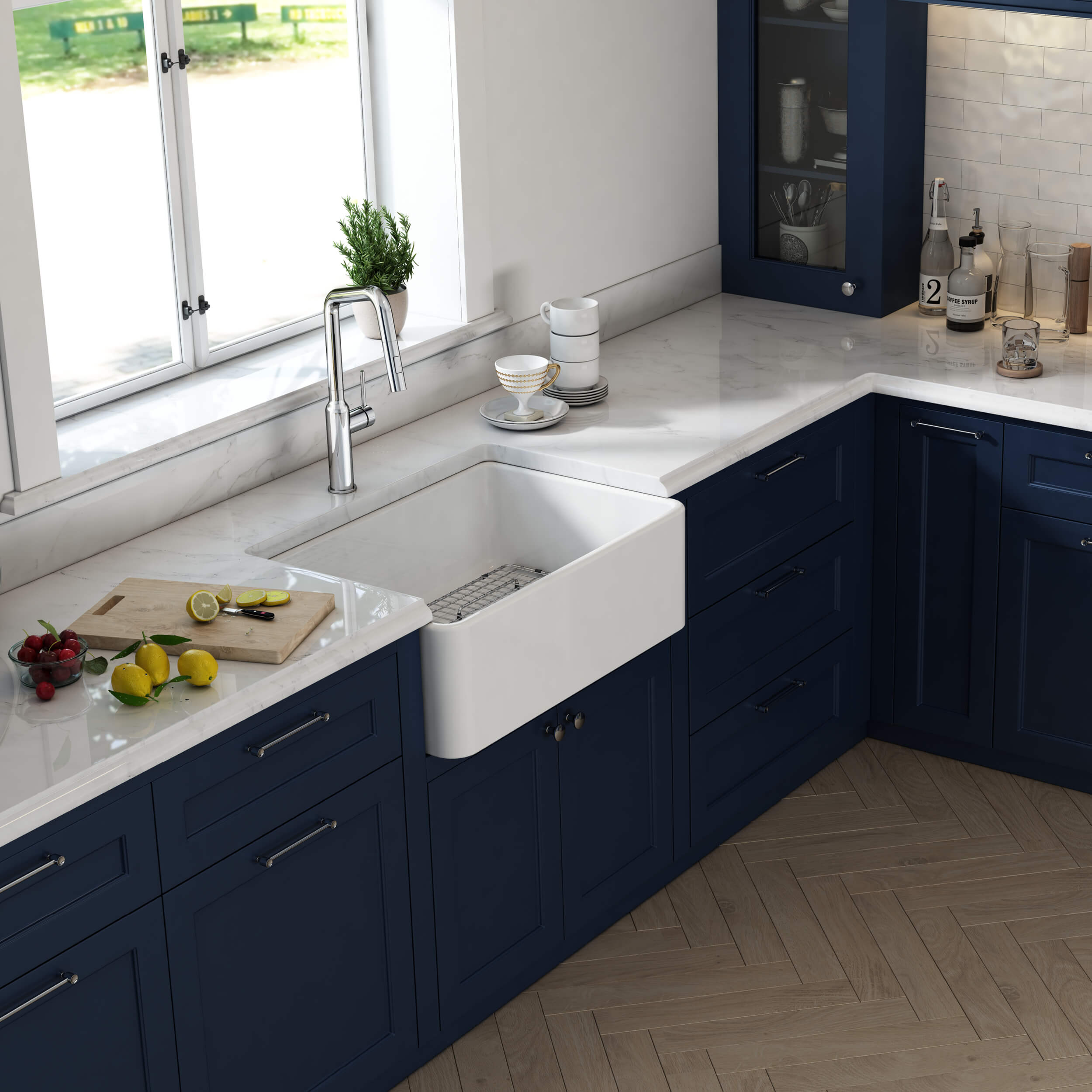 KIBI 30″ Fireclay Farmhouse Kitchen Sink Pure Series K2-SF30