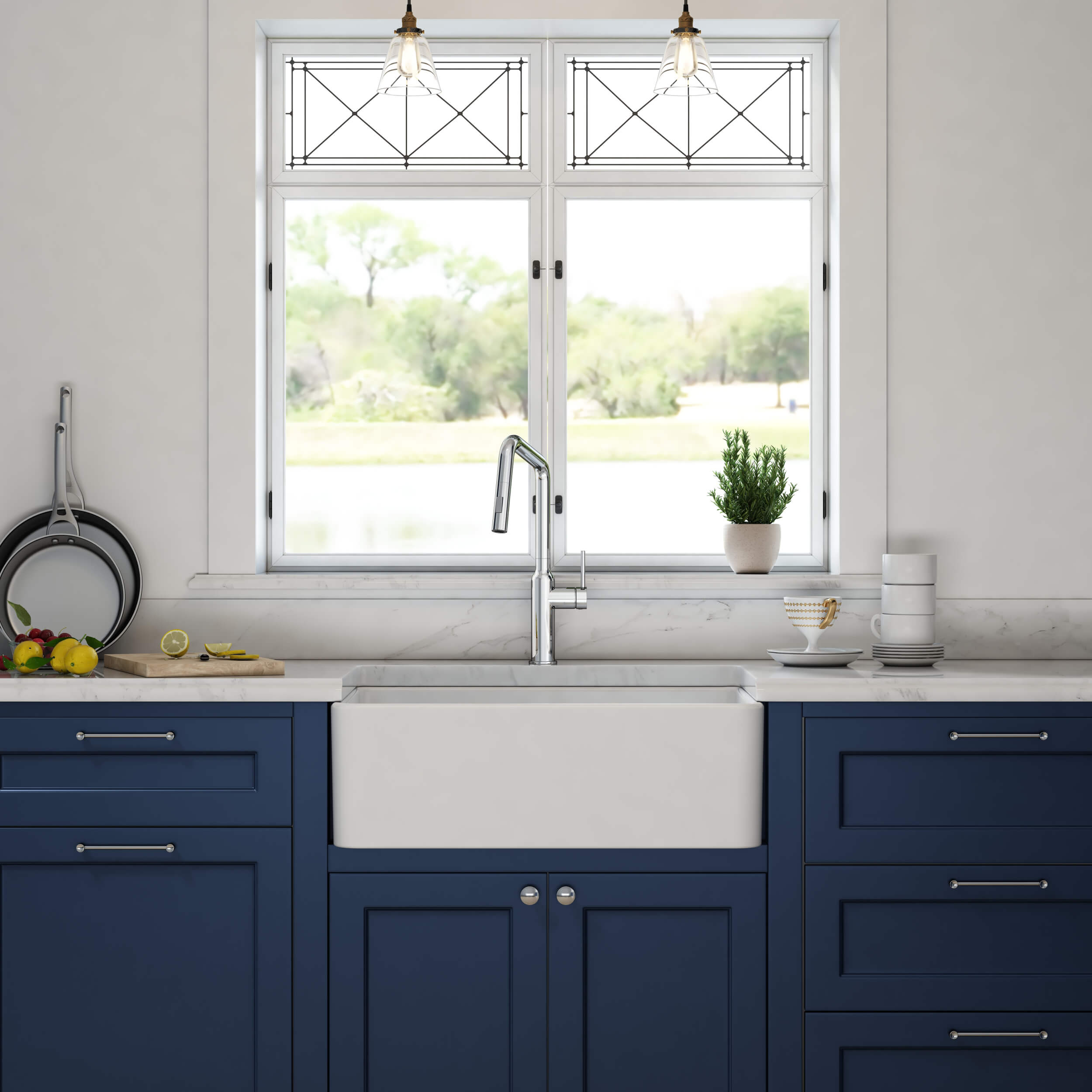 KIBI 30″ Fireclay Farmhouse Kitchen Sink Pure Series K2-SF30