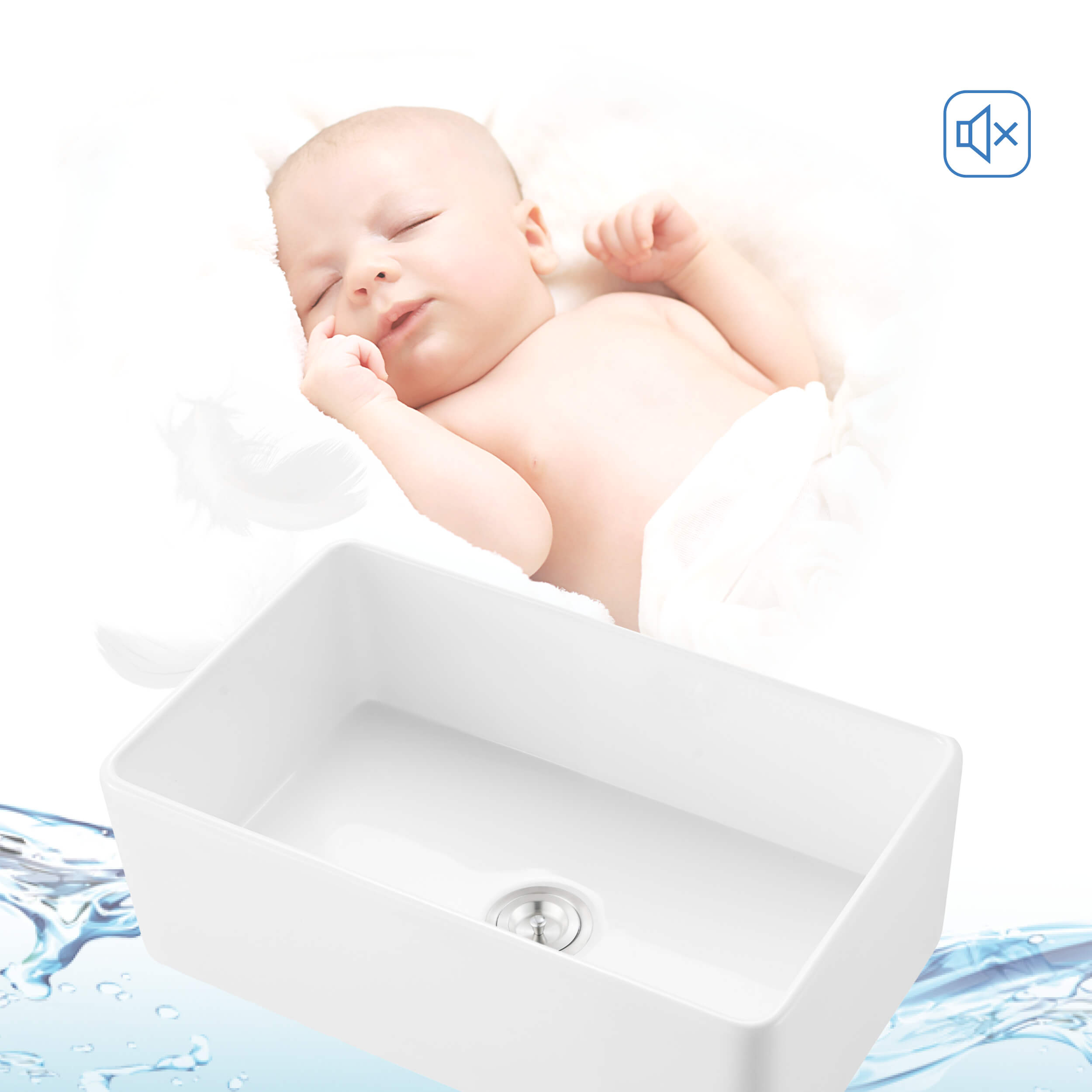 KIBI 30″ Fireclay Farmhouse Kitchen Sink Pure Series K2-SF30