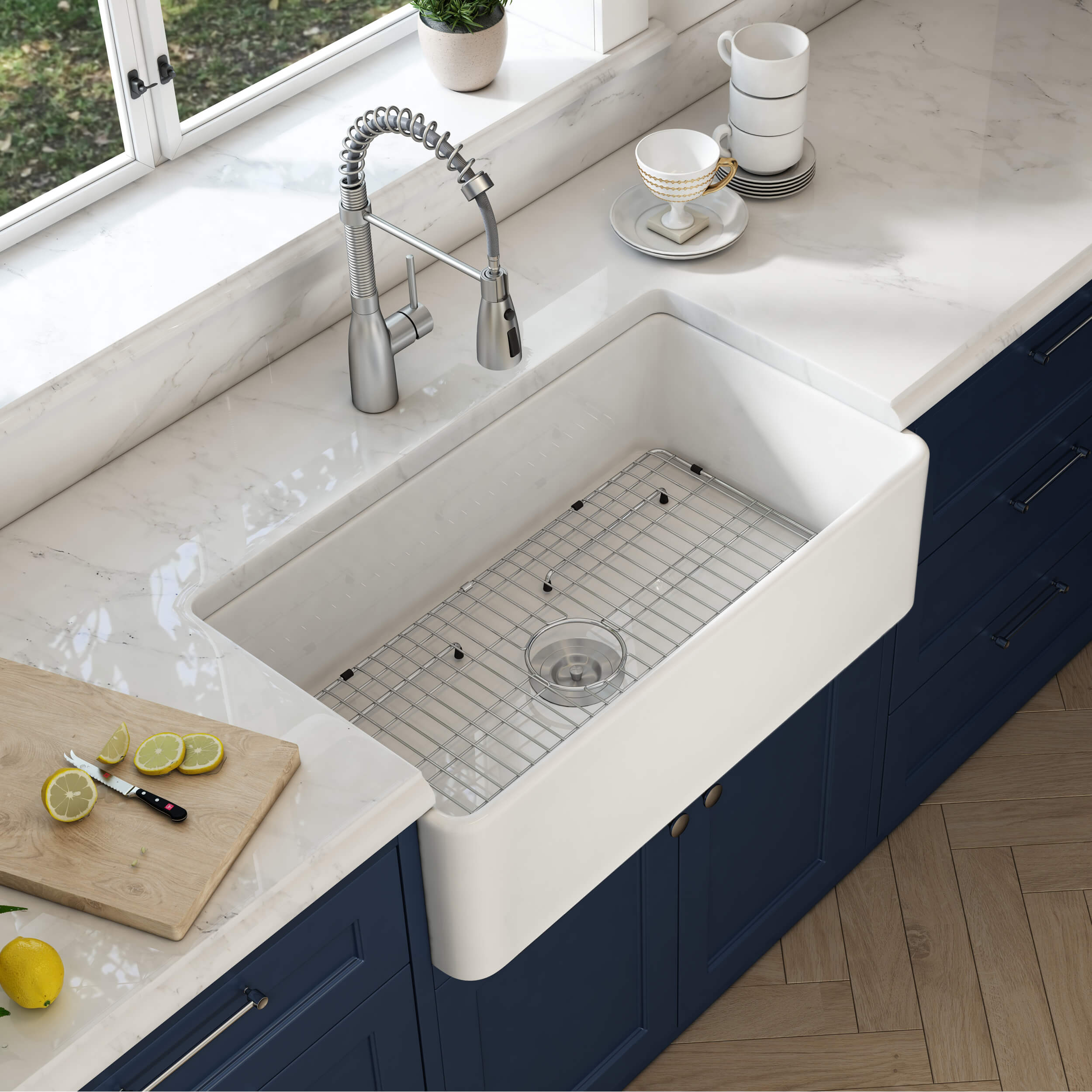 KIBI 33″ Fireclay Farmhouse Kitchen Sink Pure Series K2-SF33