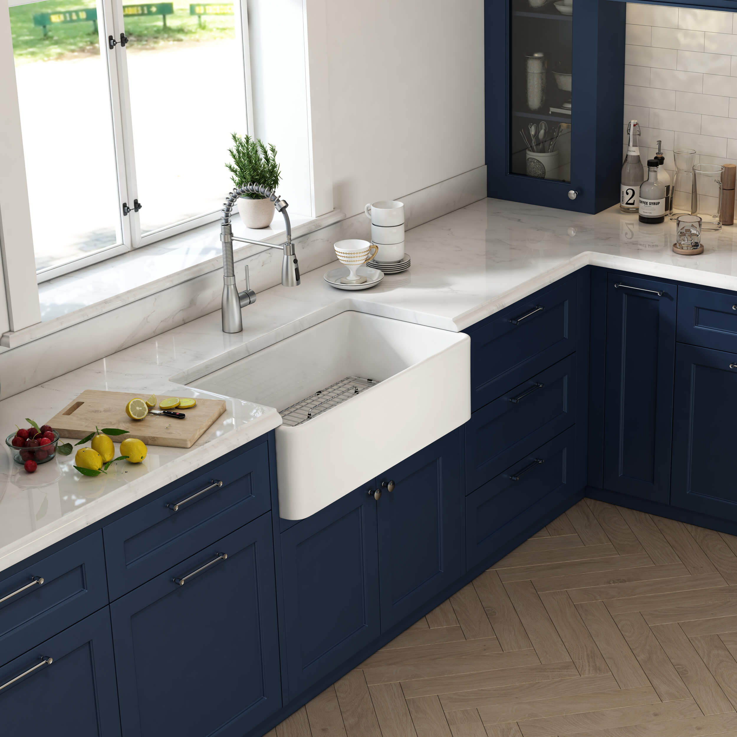 KIBI 33″ Fireclay Farmhouse Kitchen Sink Pure Series K2-SF33