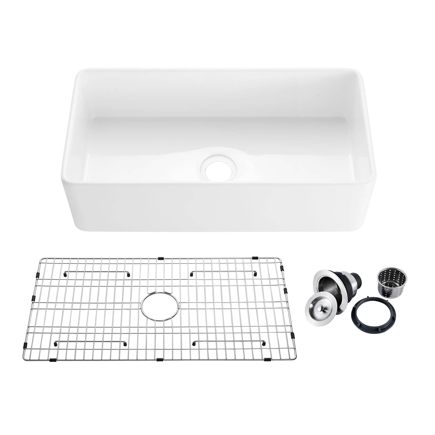 KIBI 36″ Fireclay Farmhouse Single Bowl Kitchen Sink Pure Series K2-SF36