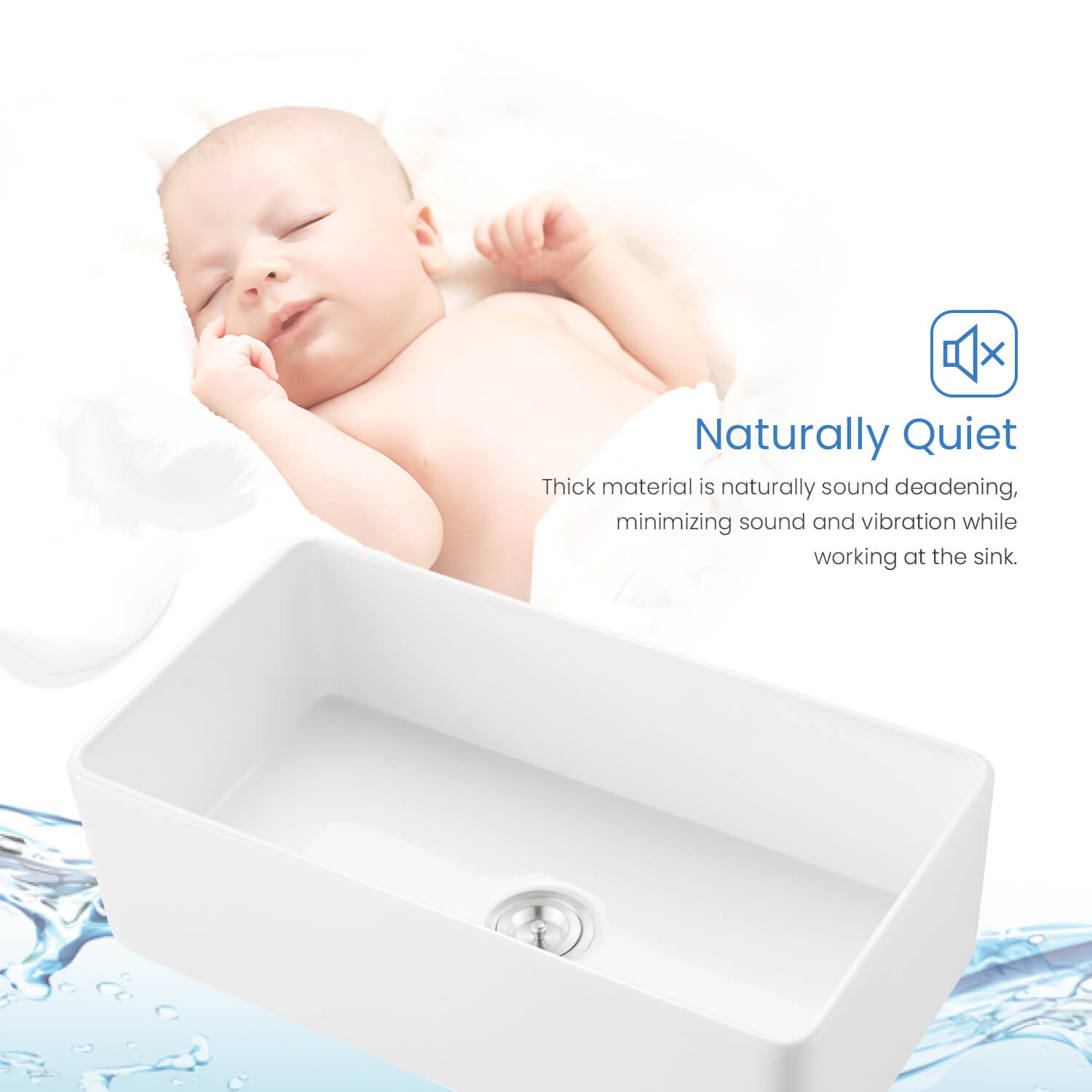 KIBI 36″ Fireclay Farmhouse Single Bowl Kitchen Sink Pure Series K2-SF36