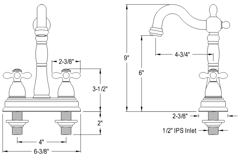 Kingston - Bar Faucets - Heritage KB149AX Two-Handle 2-Hole Deck Mount Bar Faucet