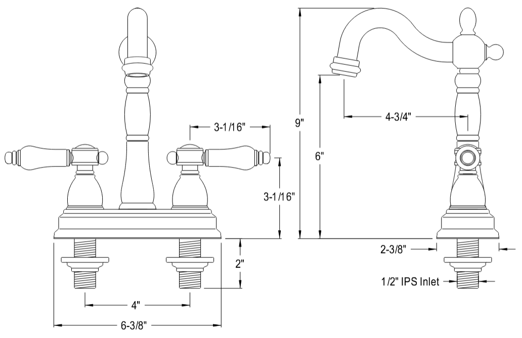 Kingston - Bar Faucets - Bel-Air KB149BPL Two-Handle 2-Hole Deck Mount Bar Faucet