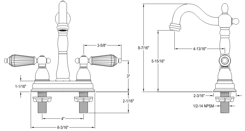 Kingston - Bar Faucets - Wilshire KB149WLL Two-Handle 2-Hole Deck Mount Bar Faucet