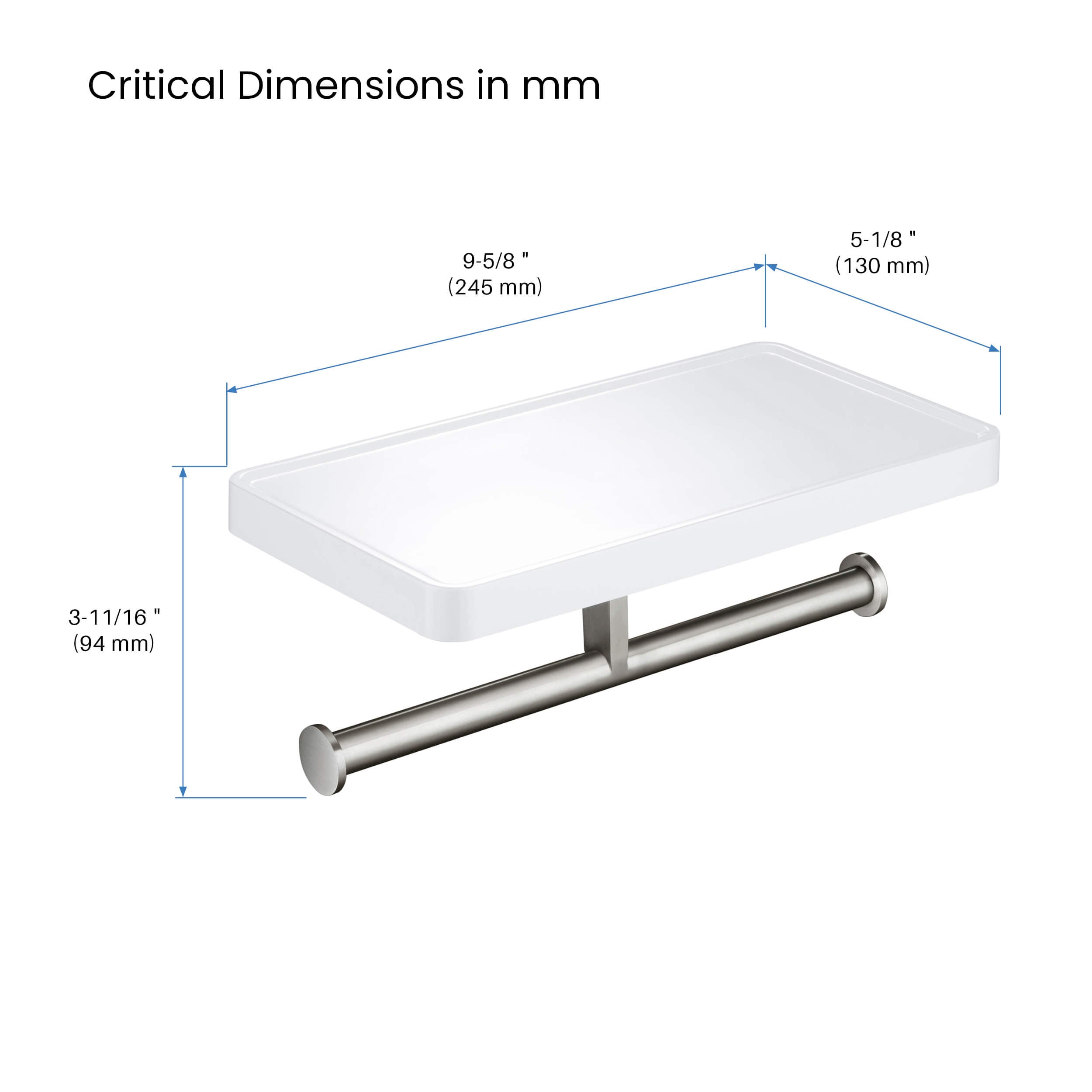 KIBI Deco Double Tissue Holder With Shelf - KBA1208