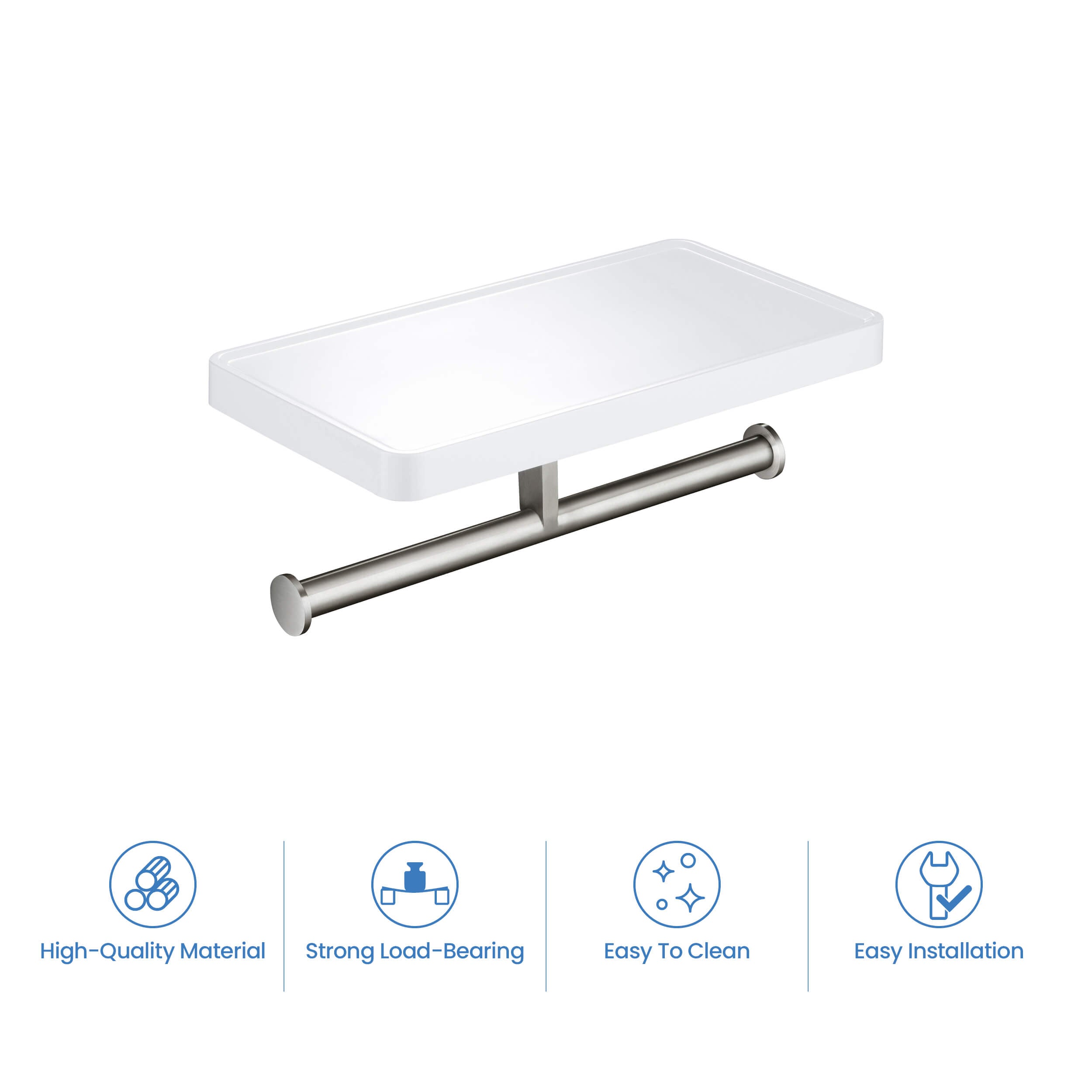 KIBI Deco Double Tissue Holder With Shelf - KBA1208