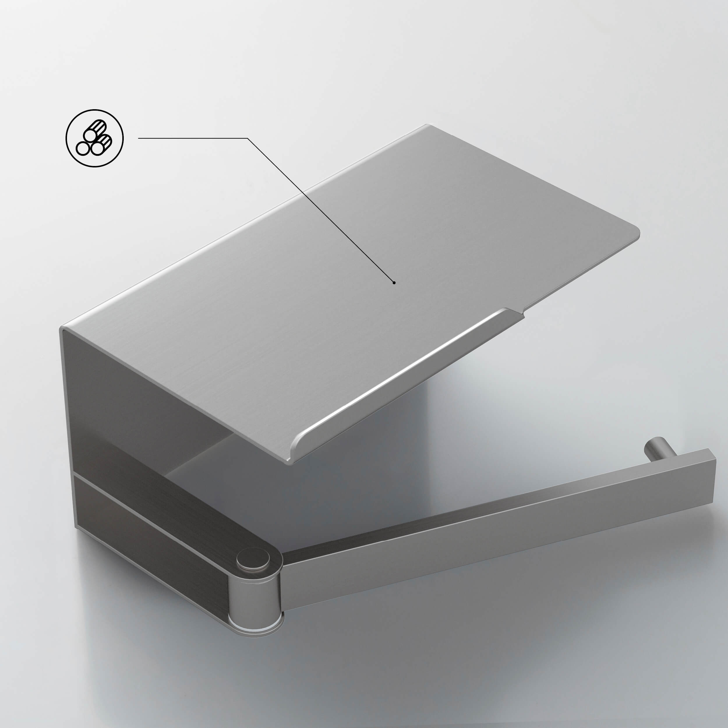 KIBI Deco Toilet Paper Holder with Platform - KBA1209