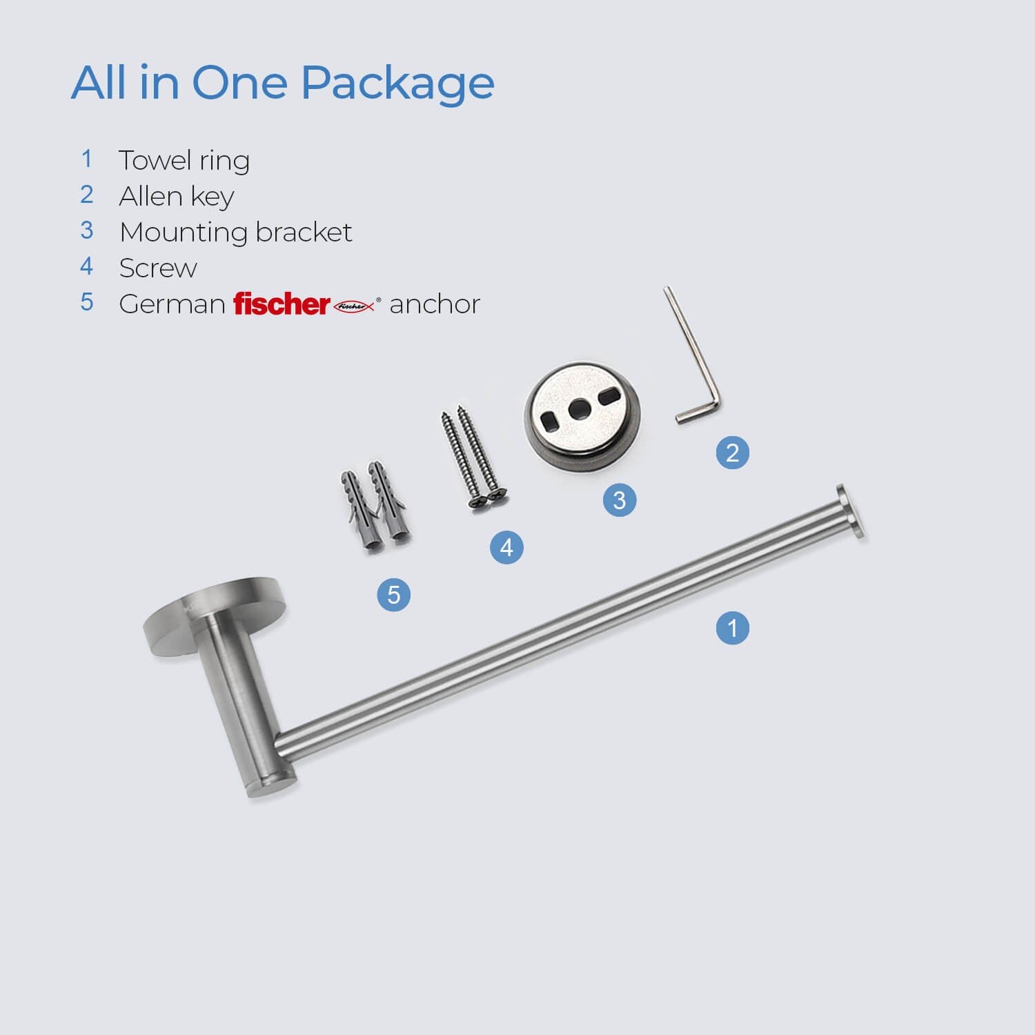 KIBI Circular 10″ Bathroom Towel Bar – KBA1403