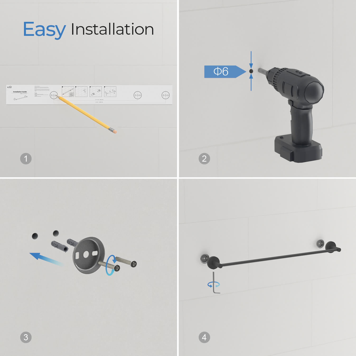 KIBI Circular 24″ Bathroom Towel Bar – KBA1404