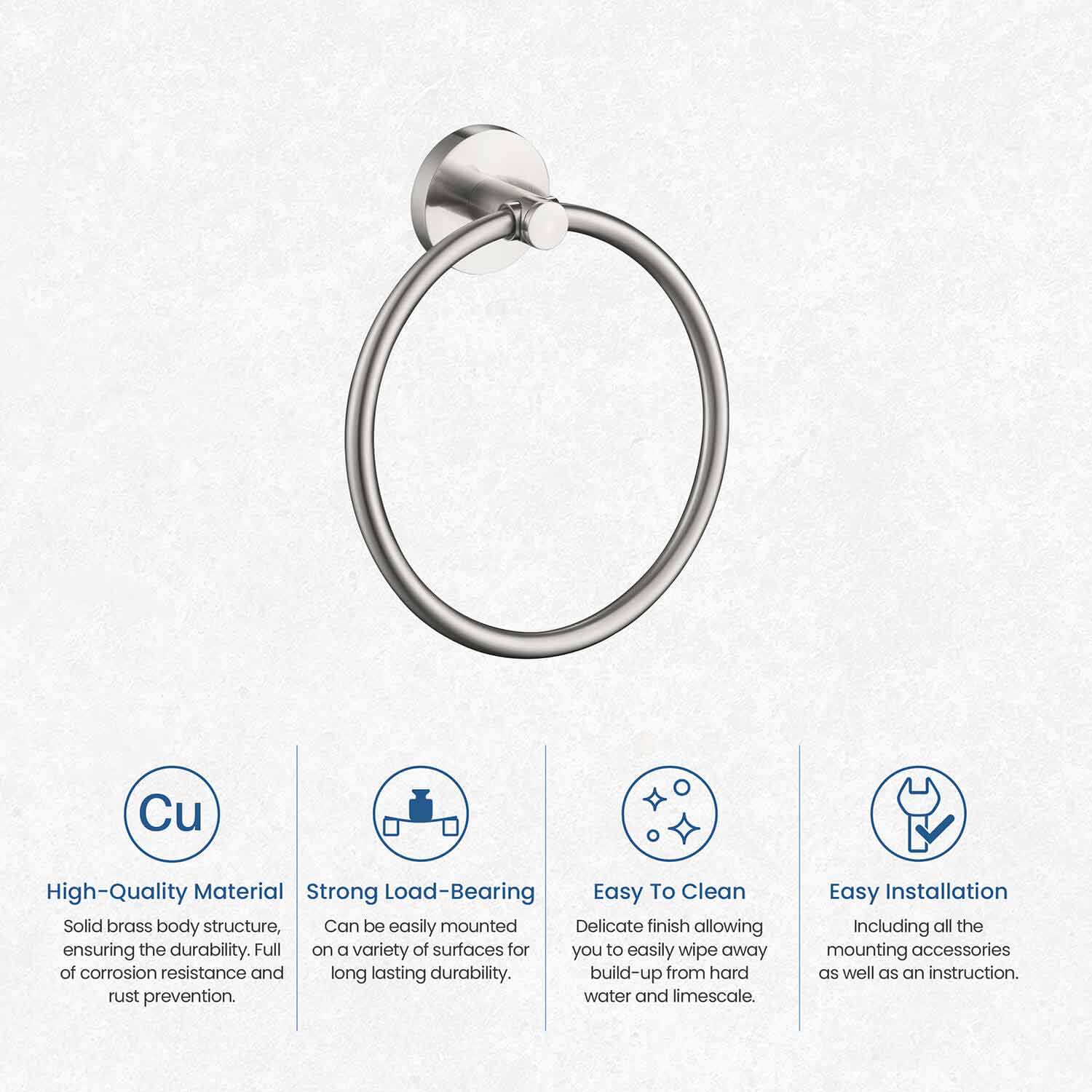 KIBI Circular Bathroom Towel Ring – KBA1406