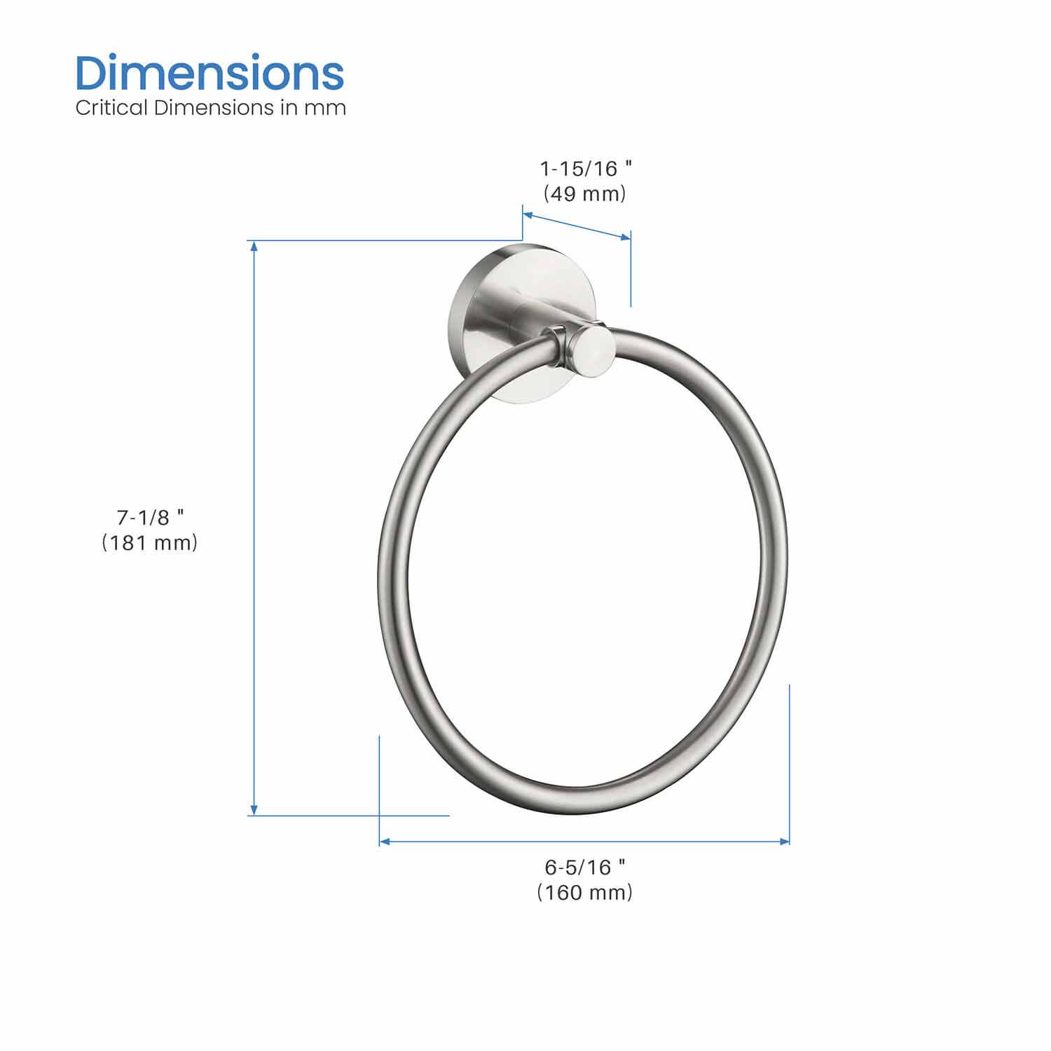 KIBI Circular Bathroom Towel Ring – KBA1406