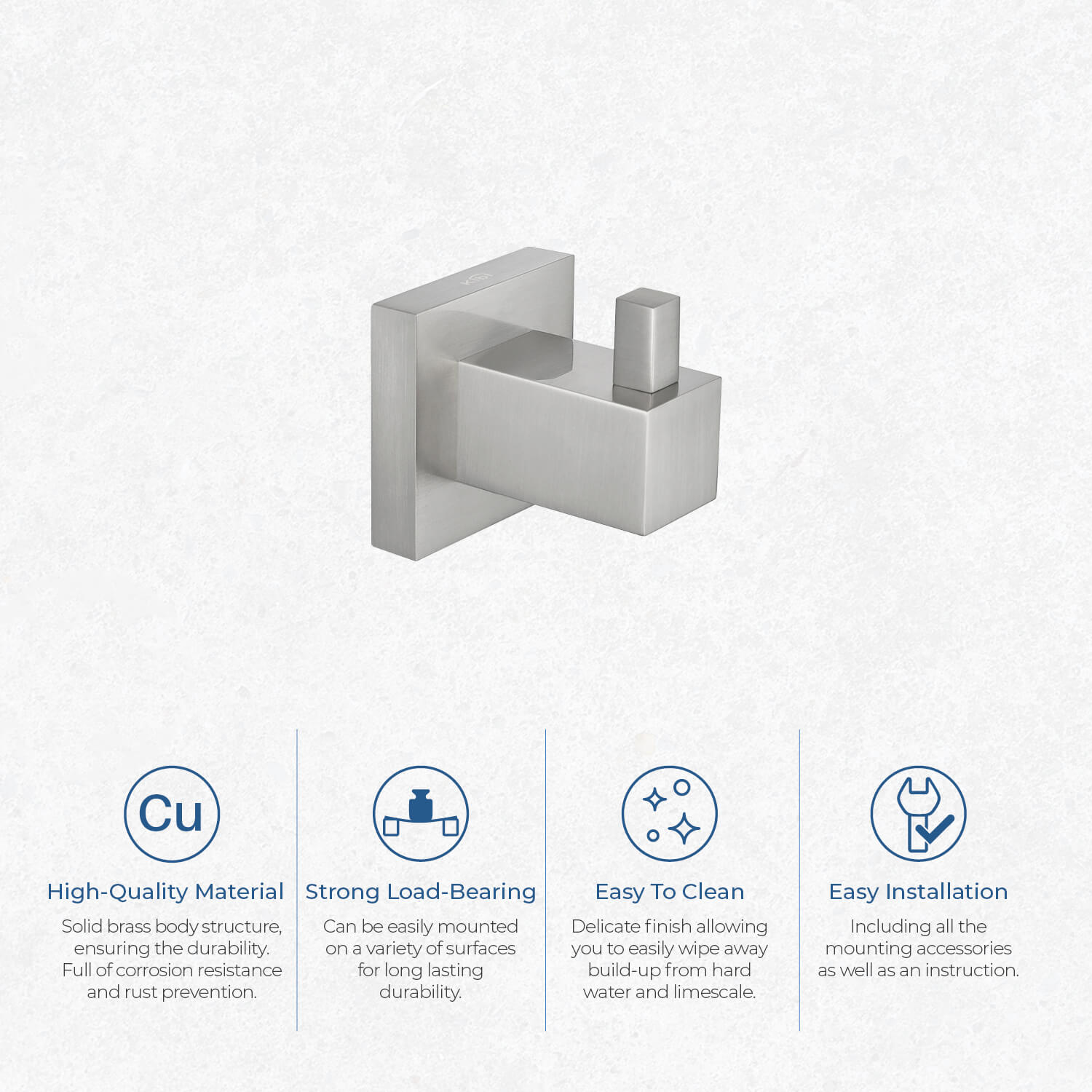 KIBI Cube Bathroom Robe Hook – KBA1501