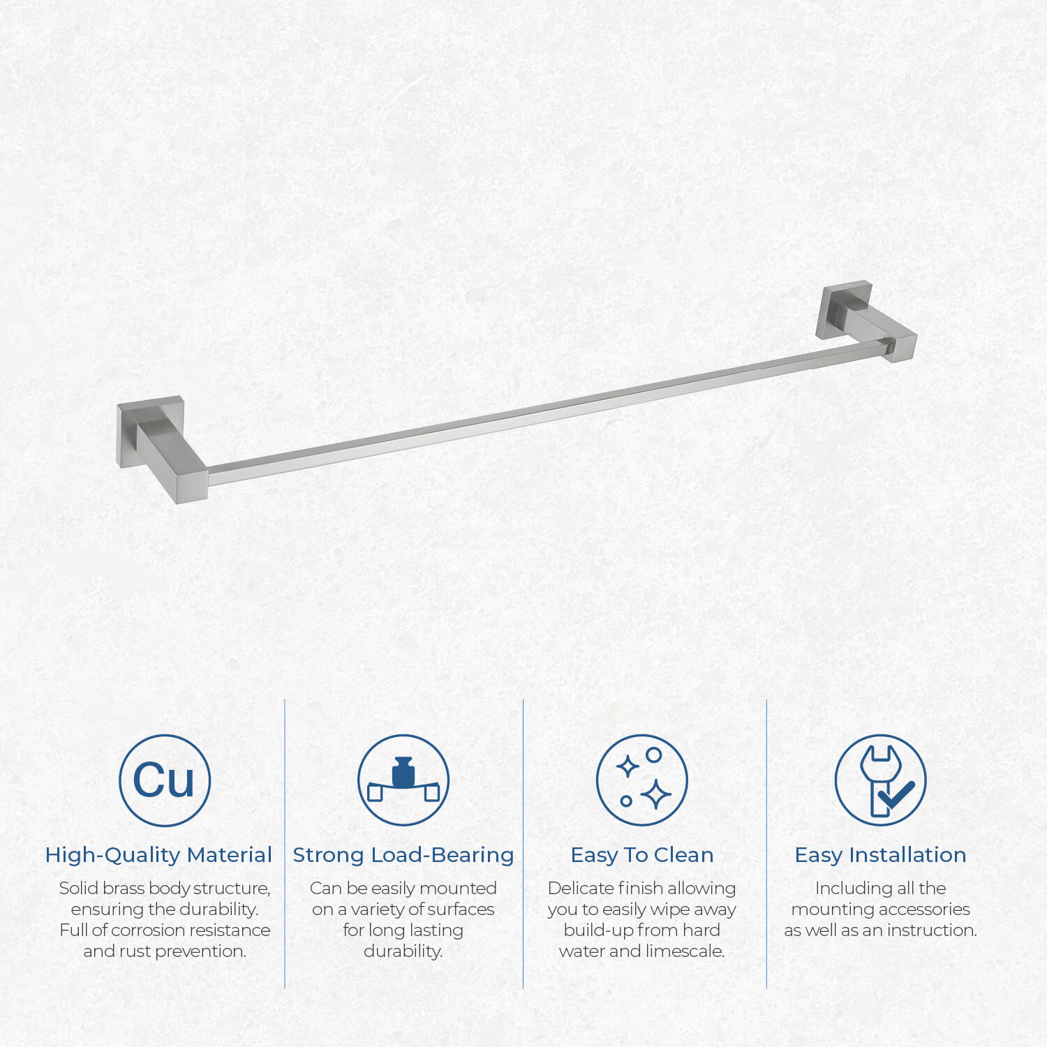 KIBI Cube 24″ Bathroom Towel Bar – KBA1504