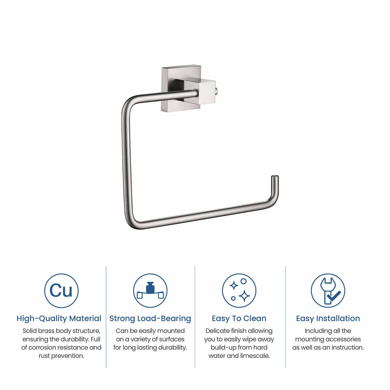 KIBI Cube Bathroom Towel Ring – KBA1506