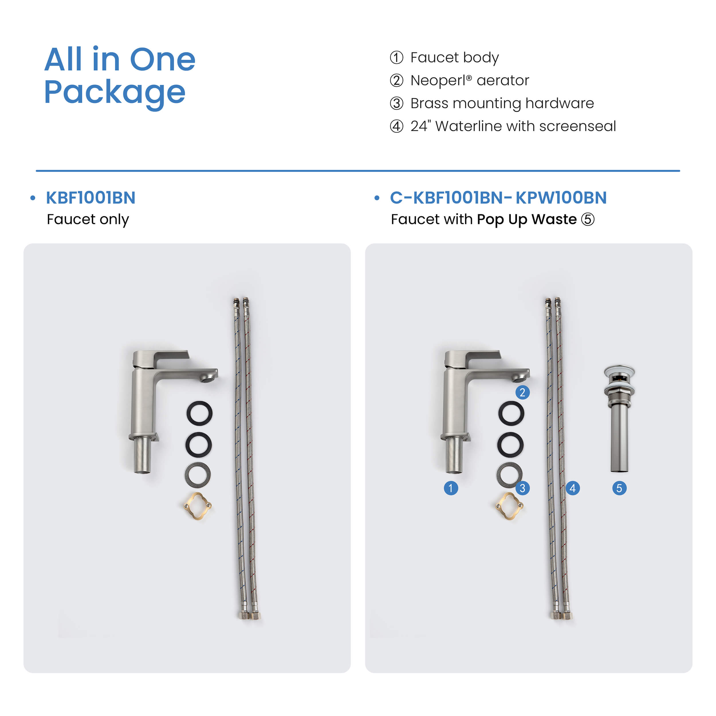 KIBI Mirage Brass Single Handle Bathroom Vanity Faucet – KBF1001