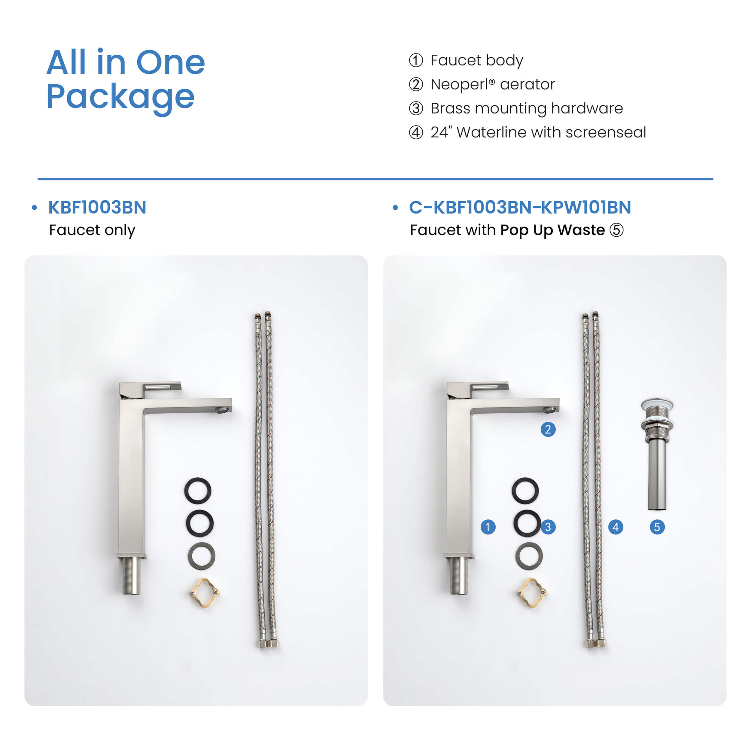 KIBI Cubic Brass Single Handle Bathroom Vessel Faucet – KBF1003