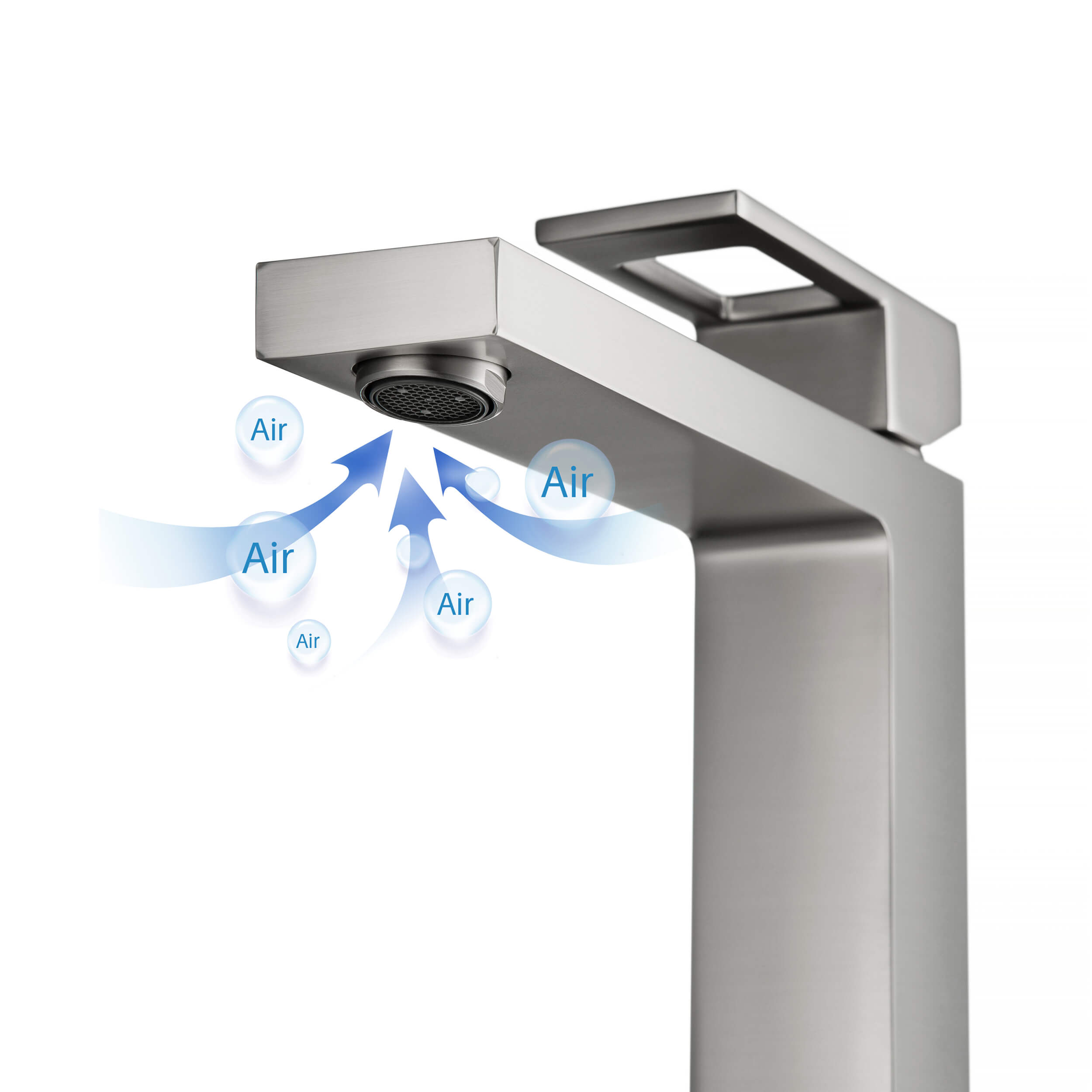 KIBI Cubic Brass Single Handle Bathroom Vessel Faucet – KBF1003