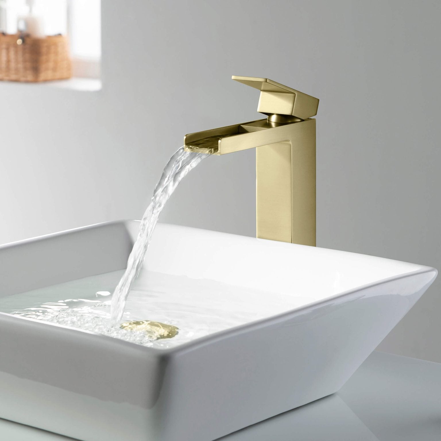 KIBI Waterfall Brass Single Handle Bathroom Vessel Faucet – KBF1005