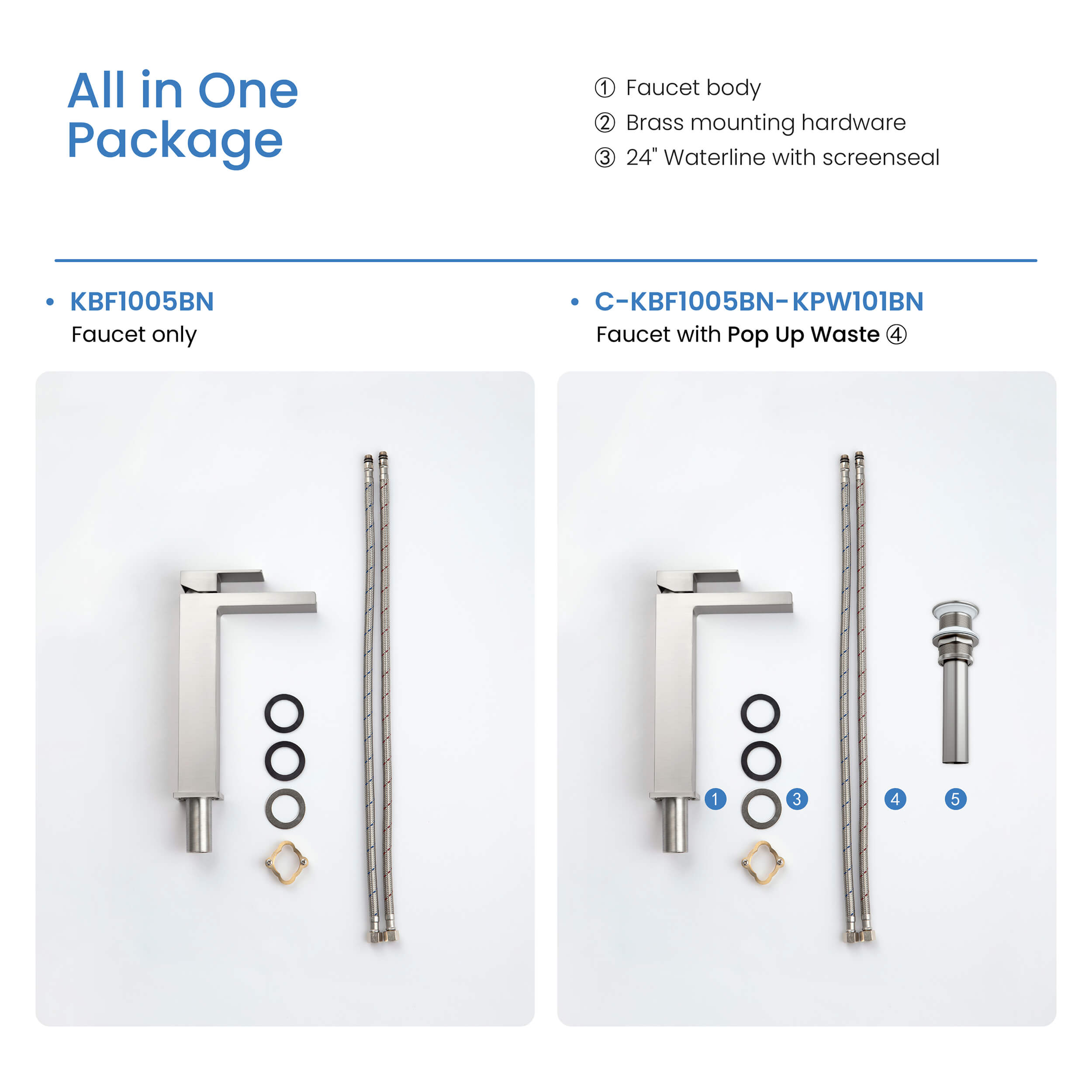 KIBI Waterfall Brass Single Handle Bathroom Vessel Faucet – KBF1005